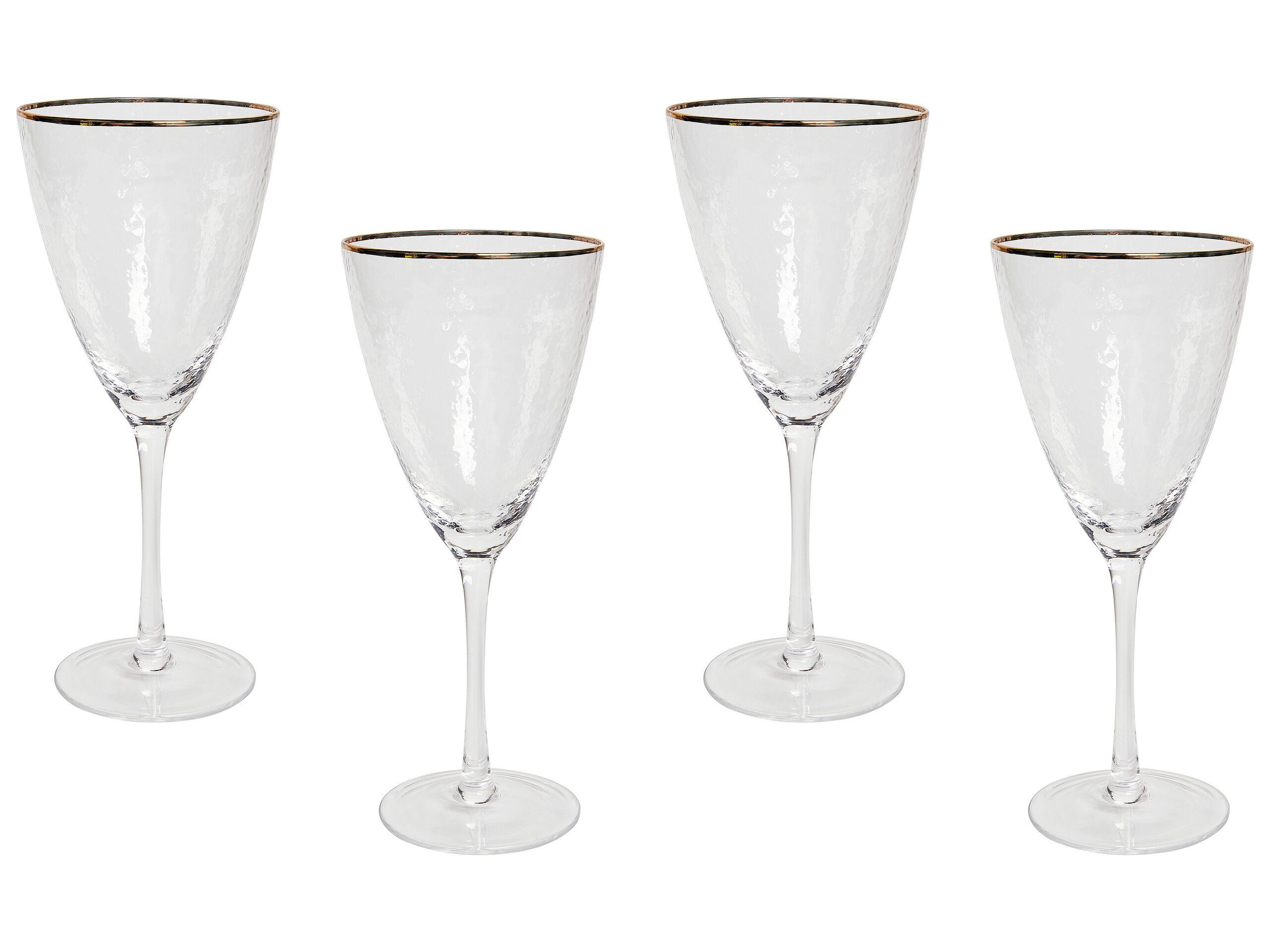 Beliani Weingläser im 4er Set aus Glas Retro TOPAZ