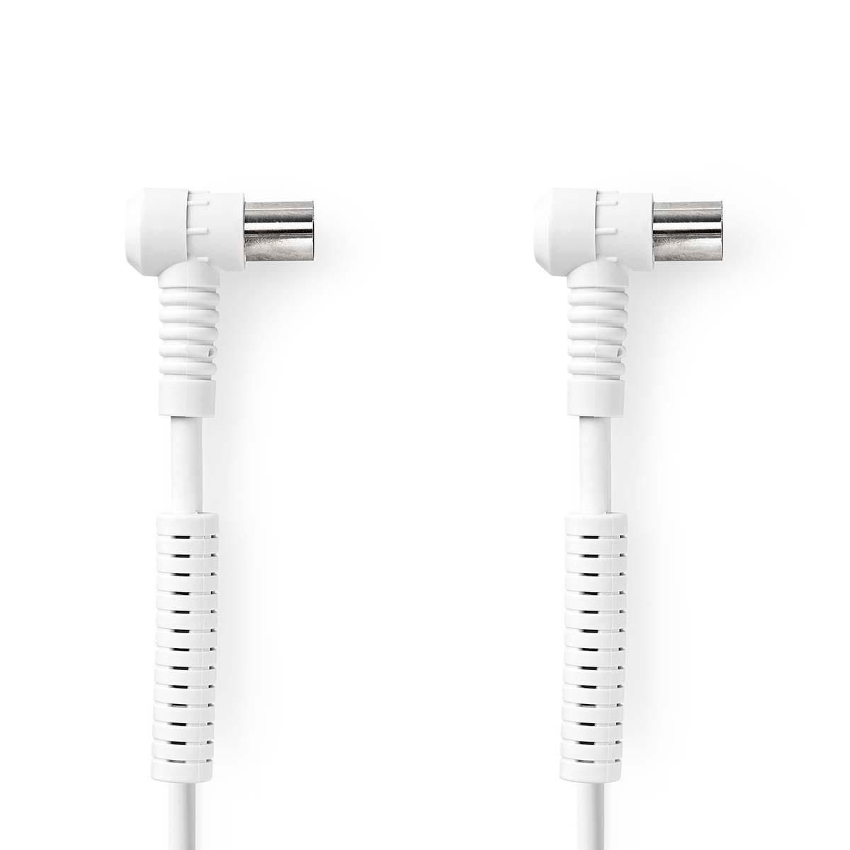 Nedis Koaxialkabel | IEC (Koax) Stecker | IEC (Koax) Buchse | Vernickelt | 120 dB | 75 Ohm | Vier Schirme | 3,00 m | Rund | PVC | Weiß | Etikett