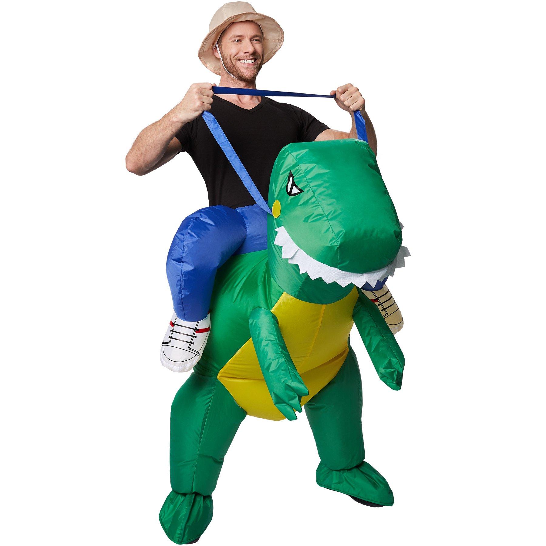 Tectake Selbstaufblasbares Aufsitzkostüm Dinosaurier