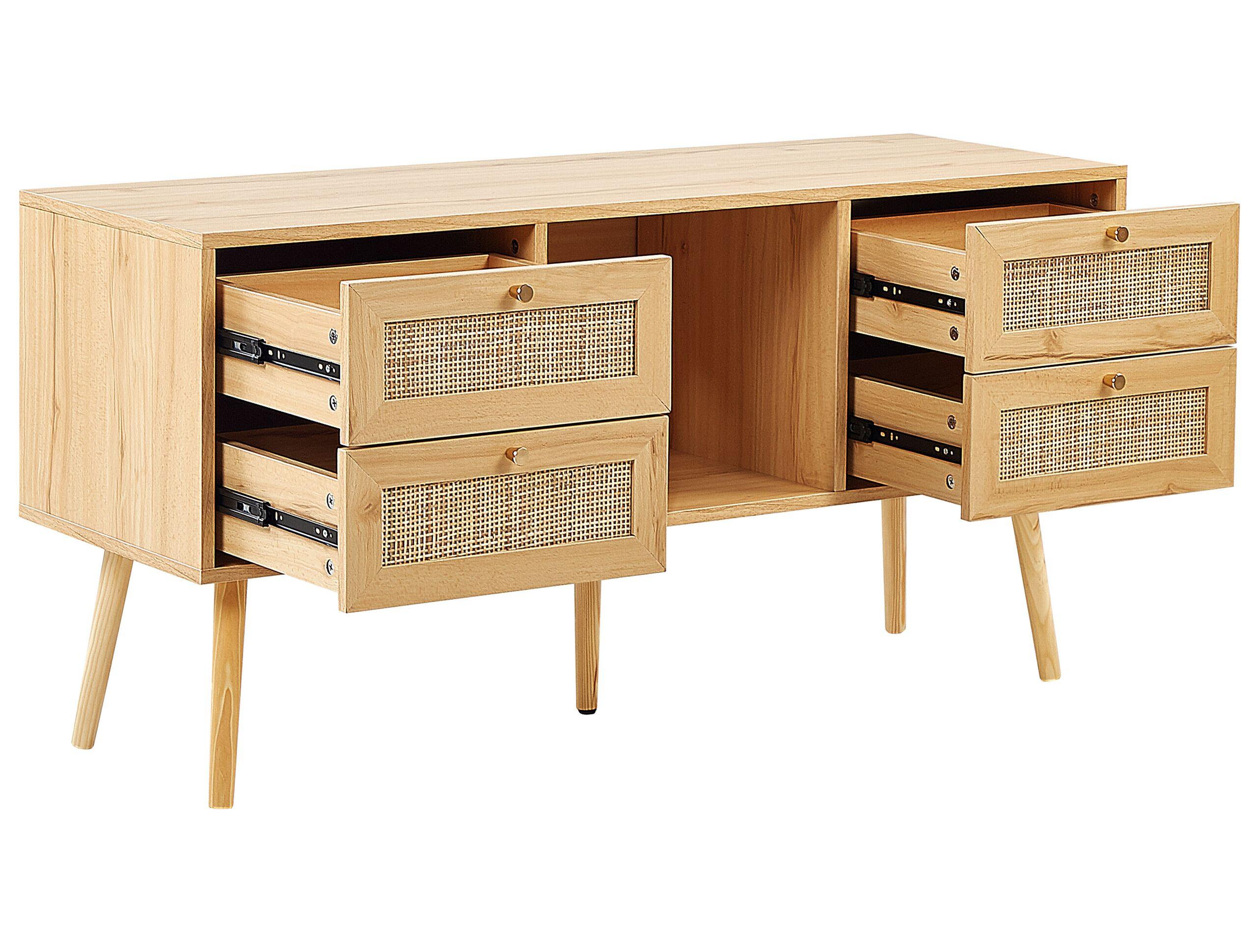 Beliani TV-Möbel aus Rattan Boho PEROTE