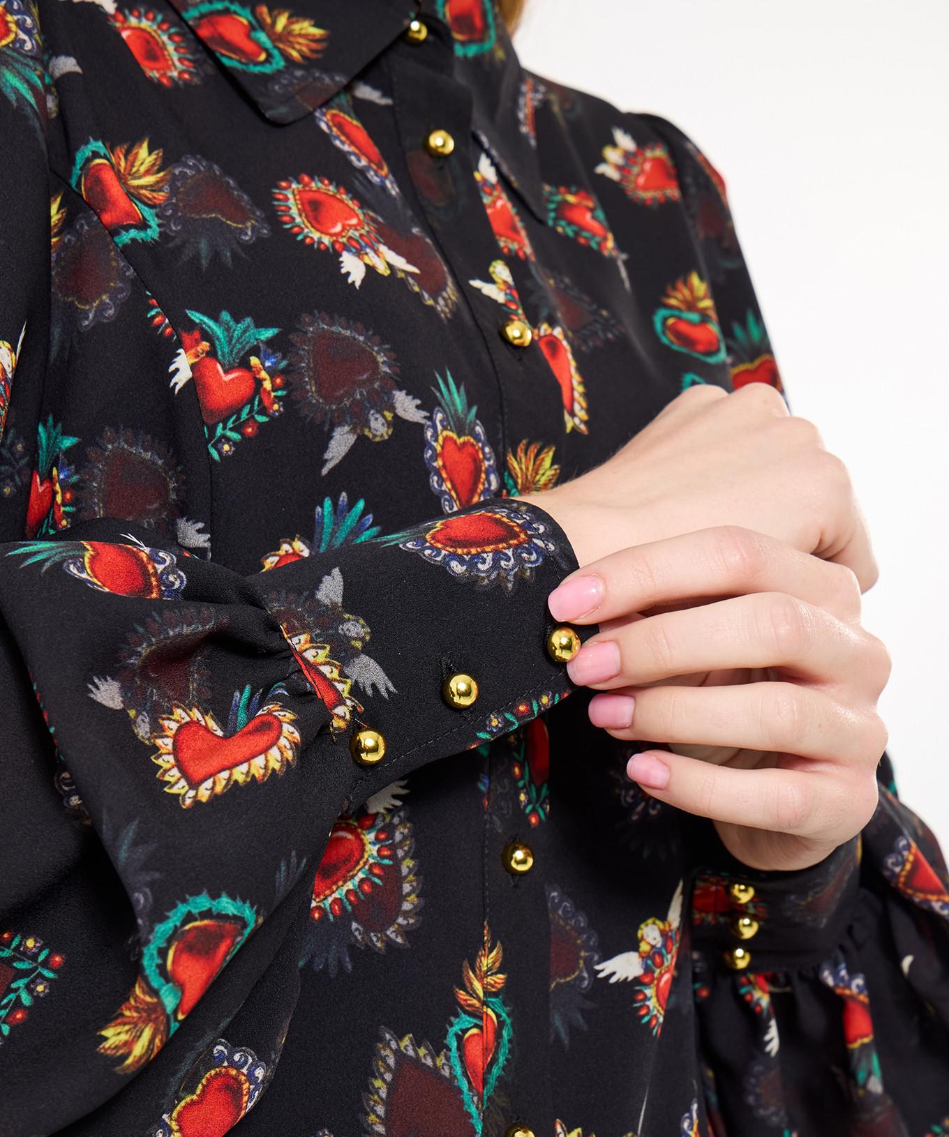 Joe Browns Georgette-Bluse mit Herzmotiv