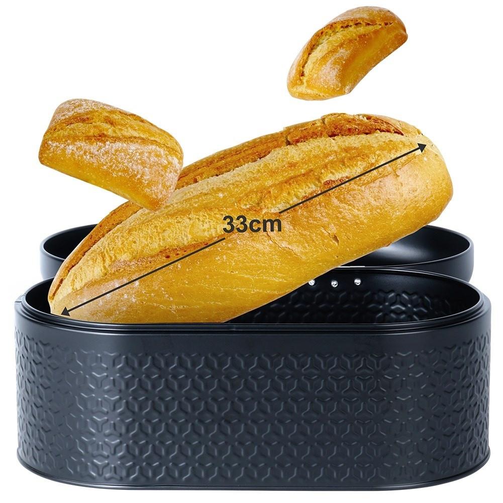 B2X Geräumiger und stylischer Brotkasten ausem Stahl für frisches Brot