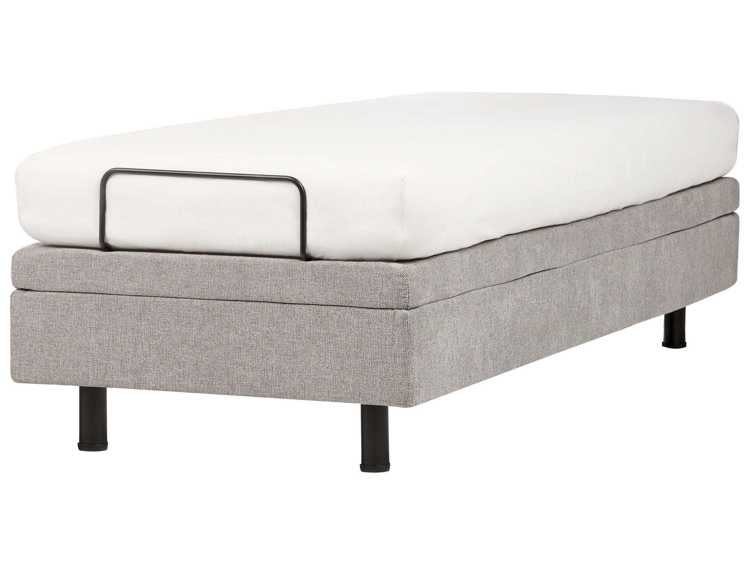 Beliani Verstellbares Bett ohne Kopfteil aus Polyester Modern DUKE II