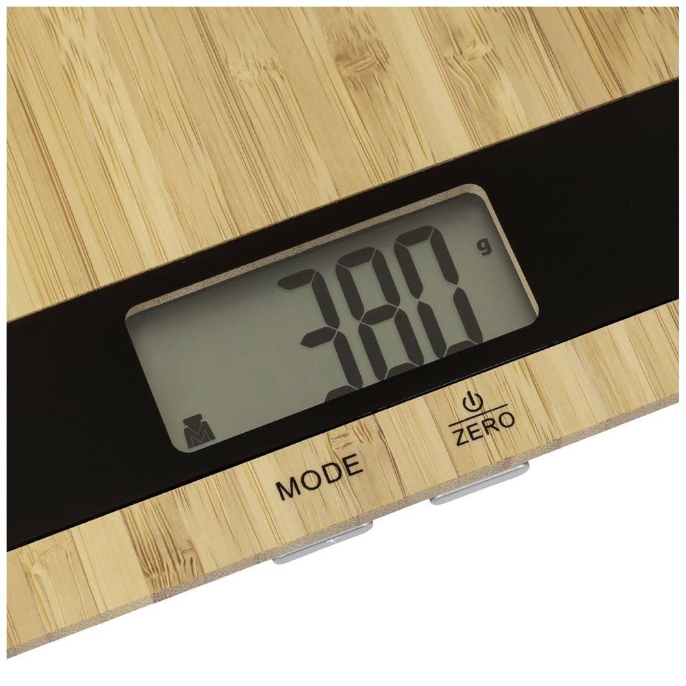 Princess 492944 Küchenwaage Pure – Elegantes Bambusdesign – aufs Gramm genau bis 5 kg, Tara Funktion