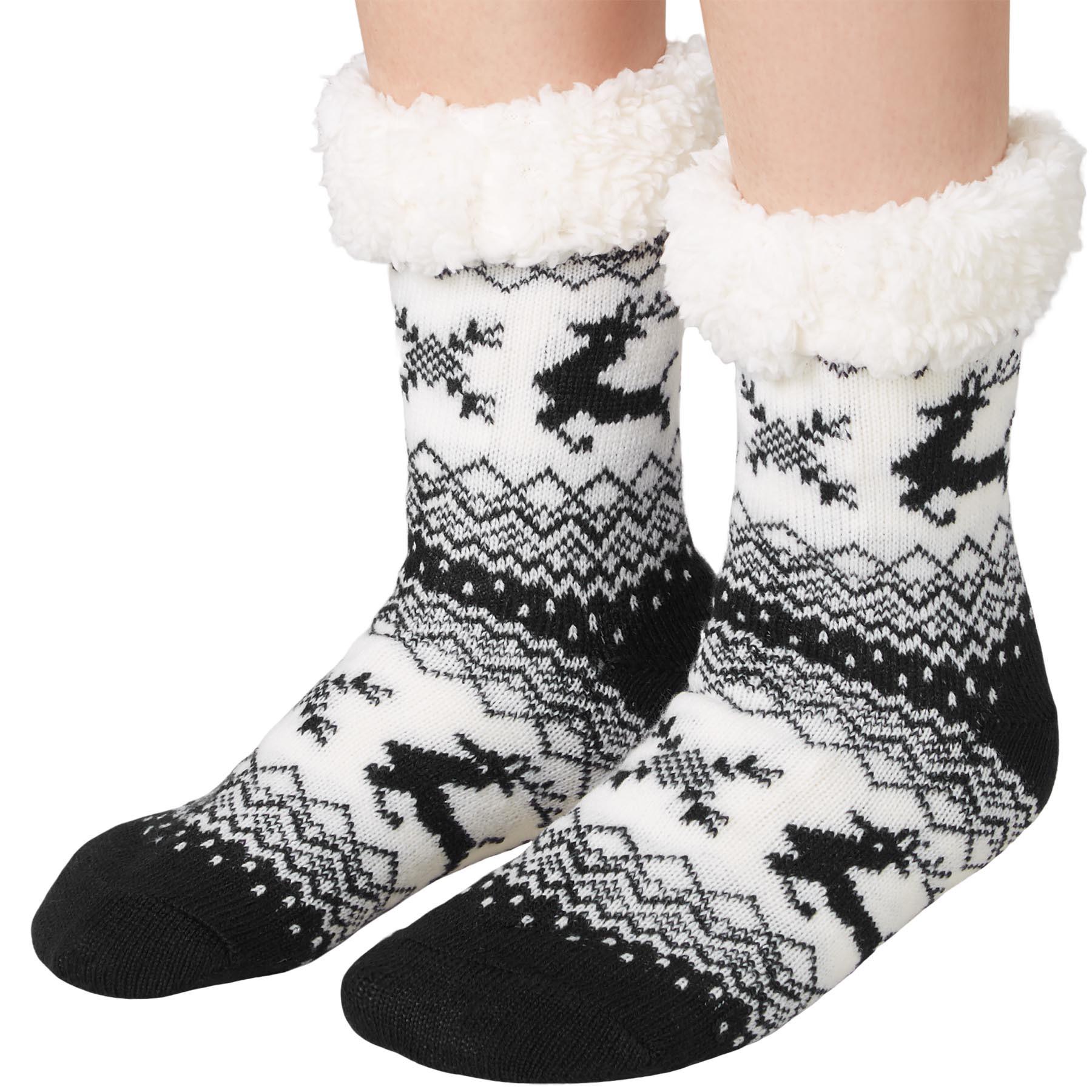 Tectake Kuschelsocken mit Rentier-Motiv-weiss