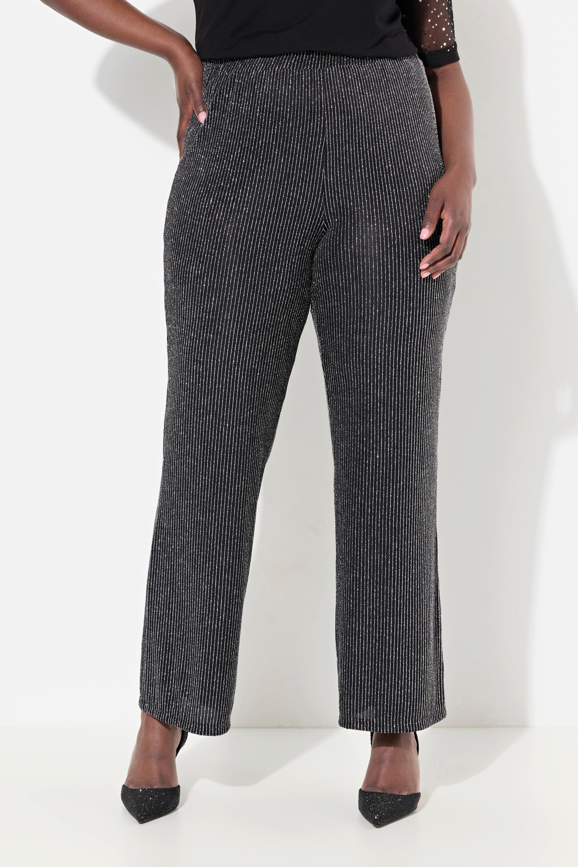 Ulla Popken Mary Glitzerstreifen Weites Bein Hose