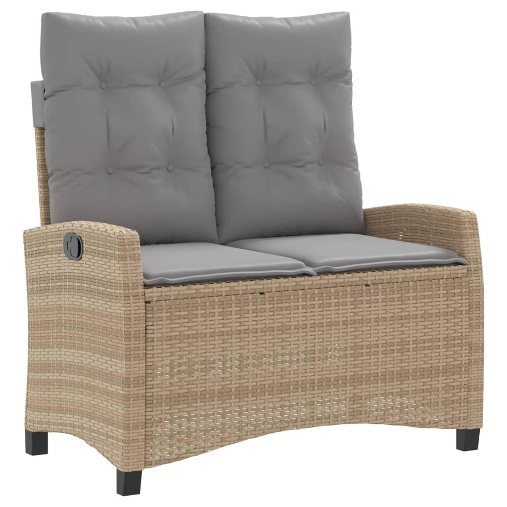 VidaXL Verstellbare gartenbank poly-rattan
