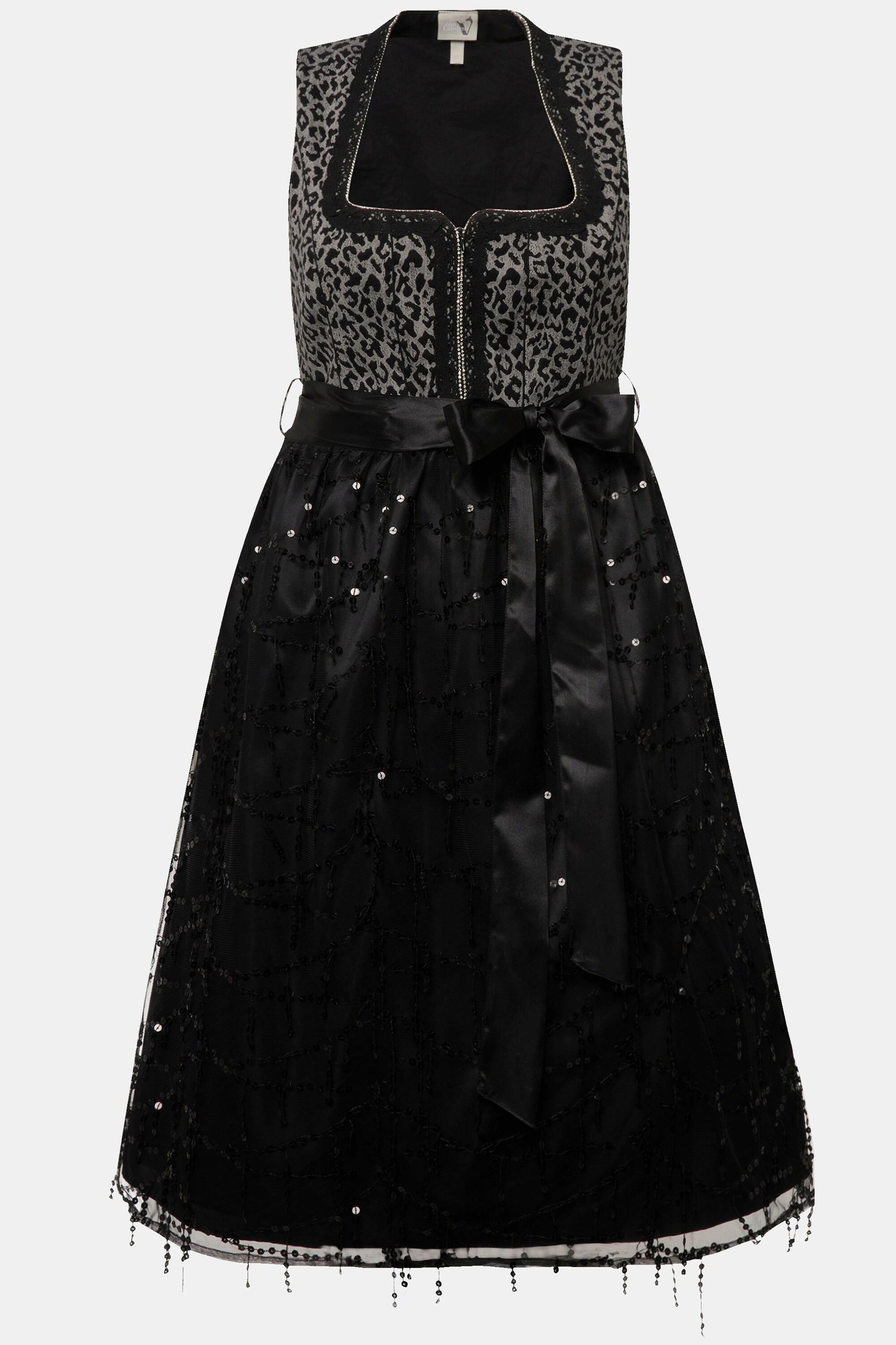 Ulla Popken Dirndl Leo-Top Carree-Ausschnitt Ärmellos