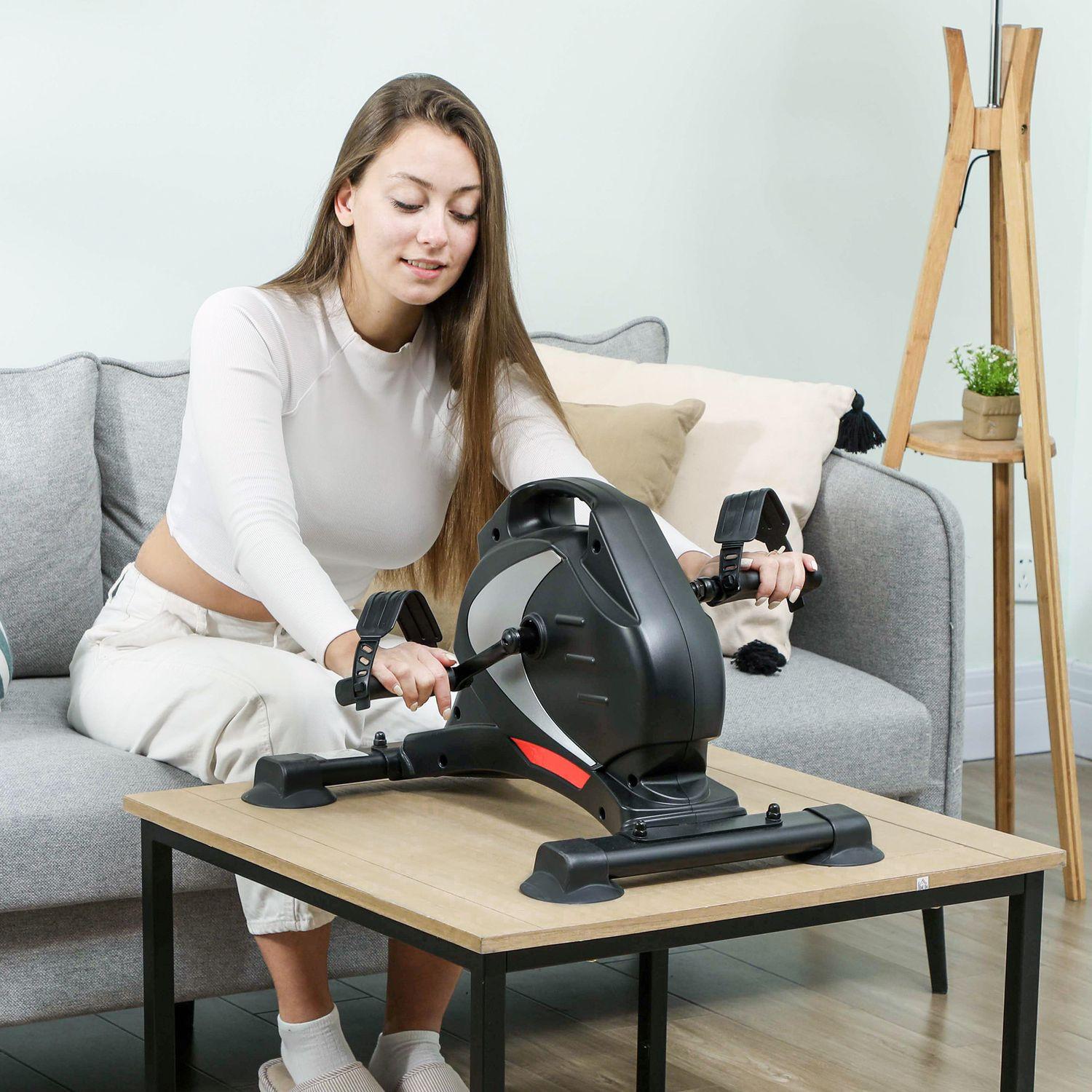 Northio Pedaltrainer leiser Mini Heimtrainer mit 8 Stufen Magnetwiderstand LCD-Display tragbar Beintrainer mit Anti-rutschmatte Senioren Arm- & Beintraining Pedal-Trainer für Zuhause Heim Schwarz Aosom