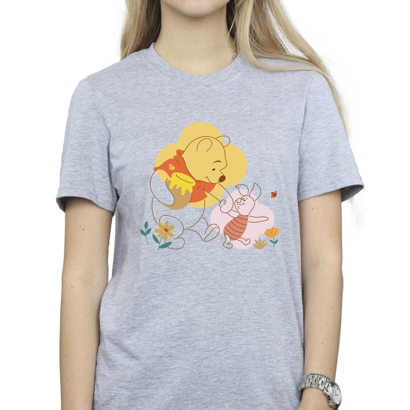 Disney Winnie Puuh und Ferkel bedrucktes T-Shirt