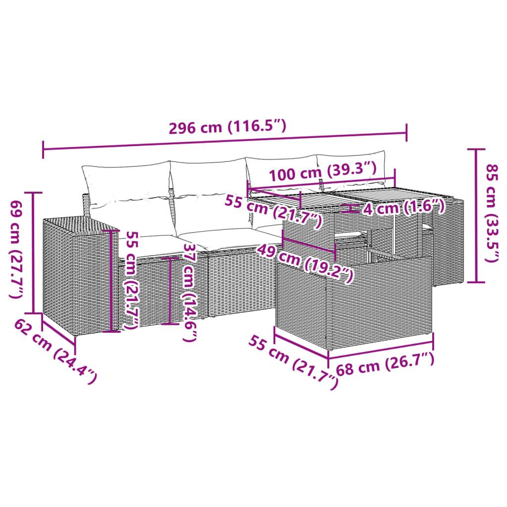 VidaXL Garten sofagarnitur poly-rattan