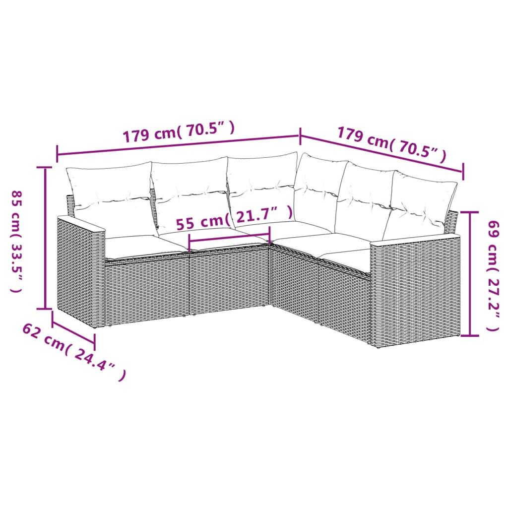 VidaXL Garten sofagarnitur poly-rattan