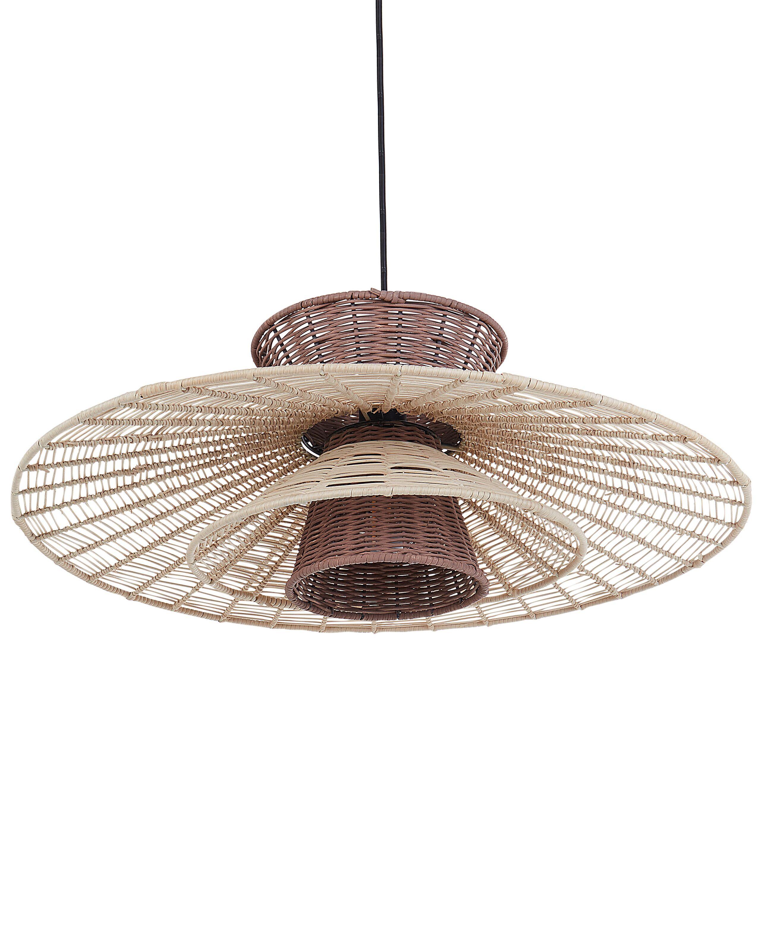 Beliani Hängelampe aus Rattan Boho KABOMPO