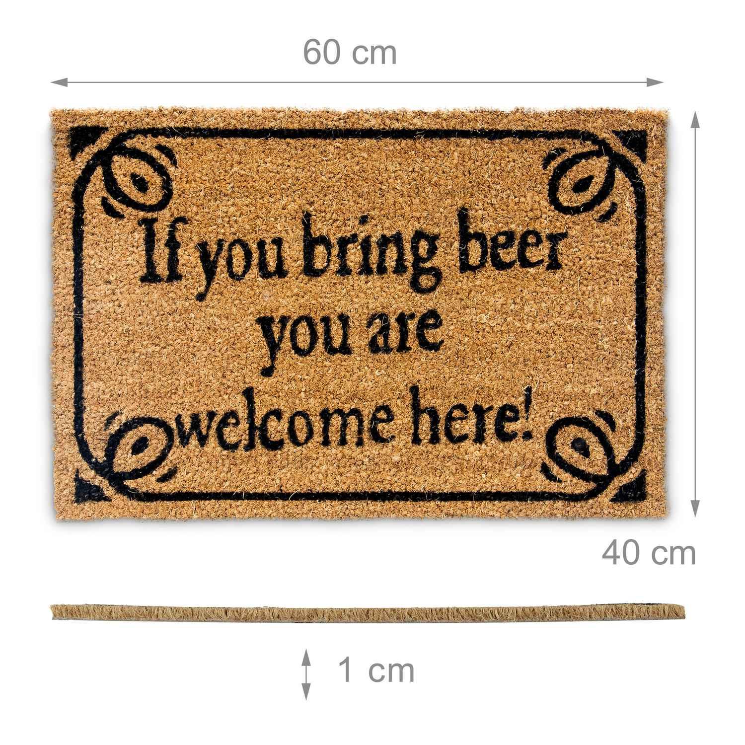 B2X Fußmatte Kokosfaser „Bring Bier“