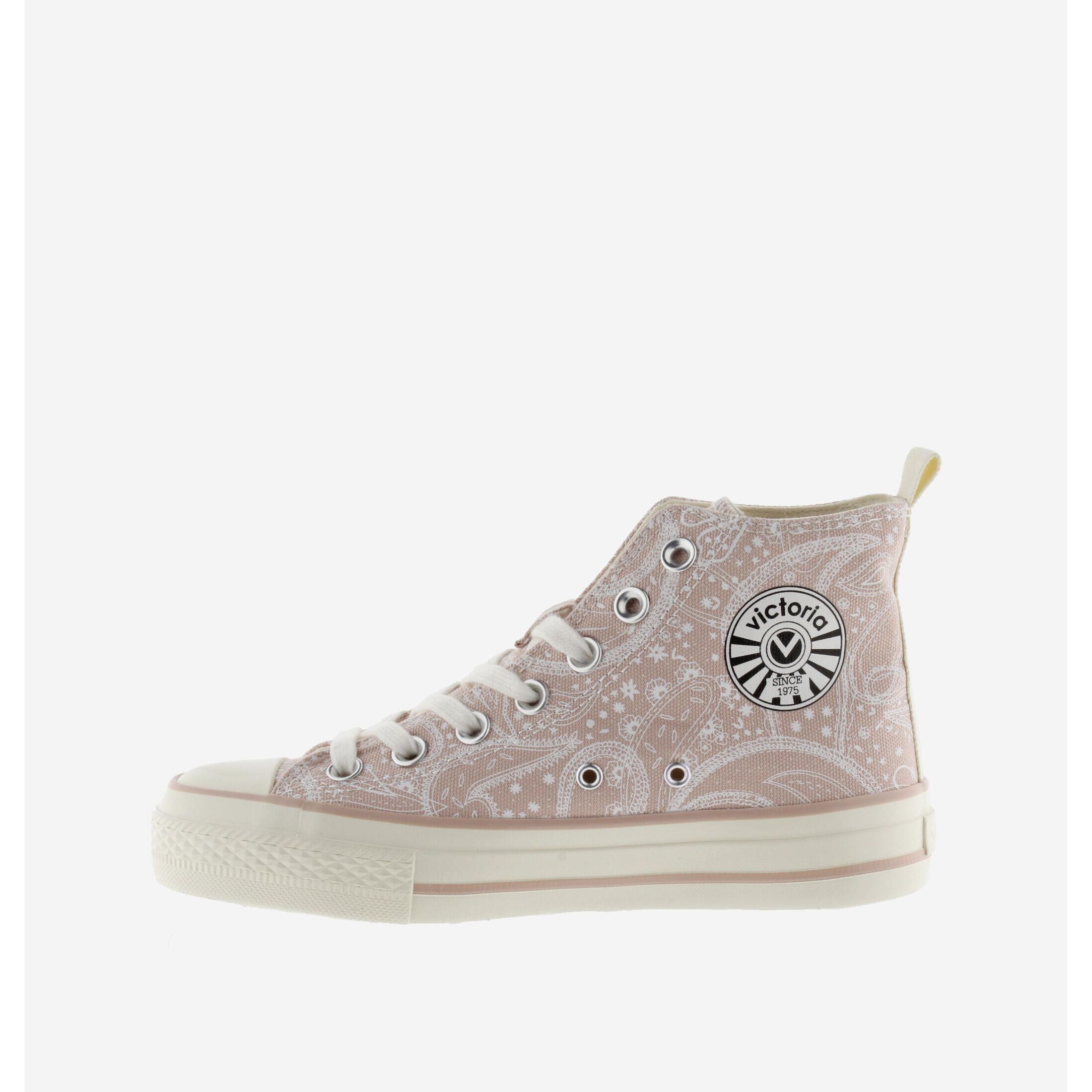 Victoria sneakers aus glänzendem leinen für en tribu brillo bandana