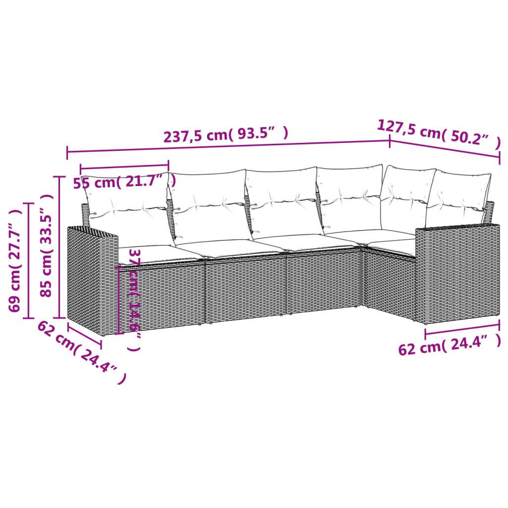 VidaXL Garten sofagarnitur poly-rattan