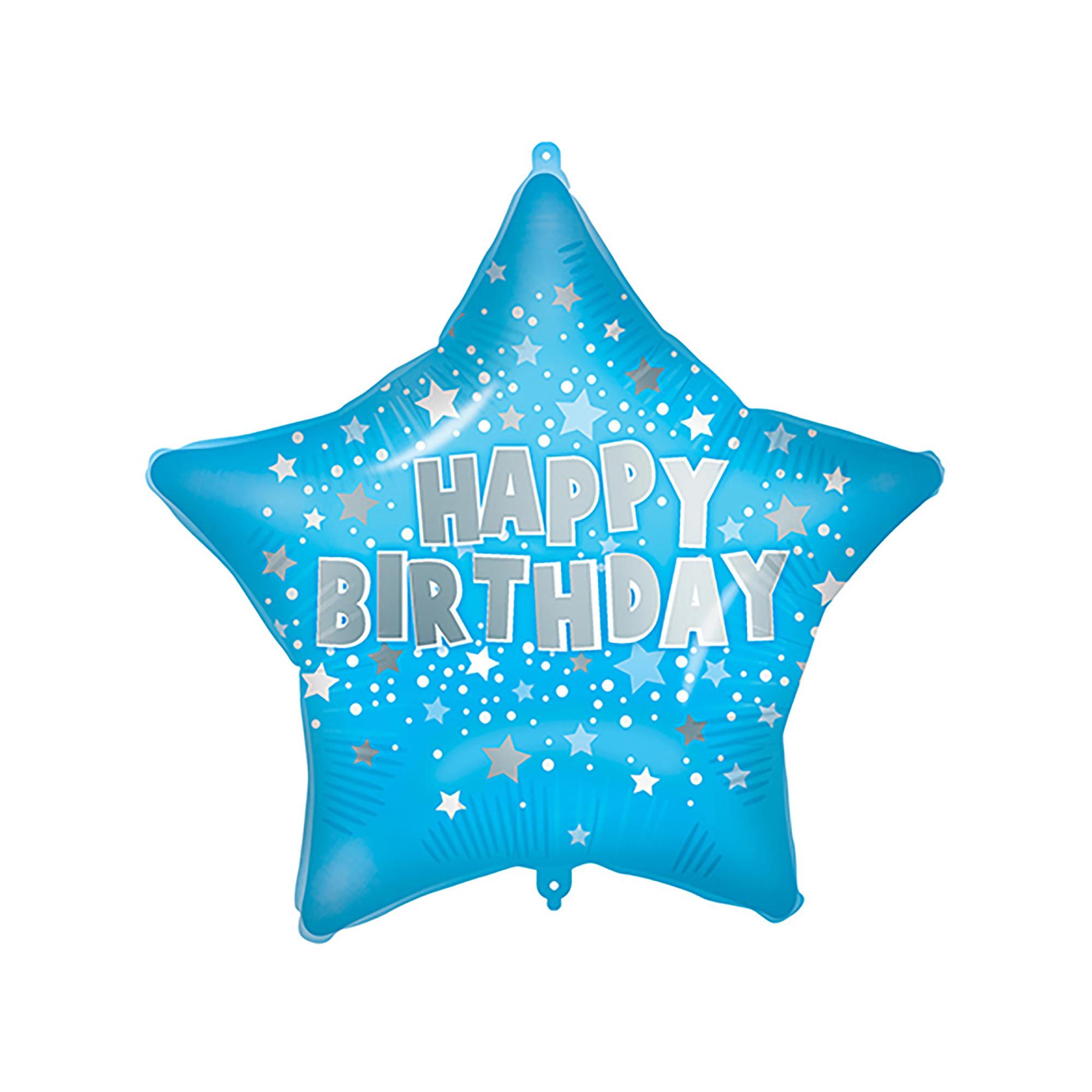 Procos Folienballon Star Blau Happy Birthday