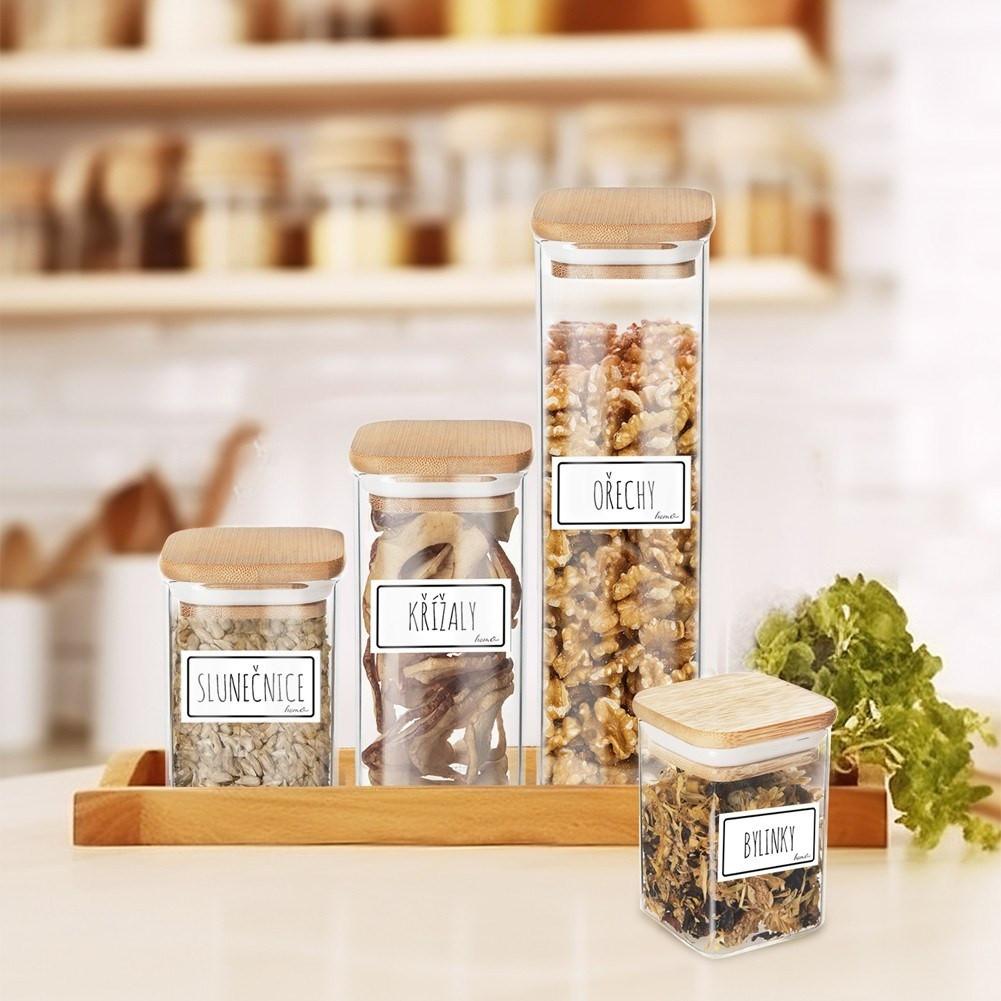 Orion Glasgefäß aus Borosilikatglas mit Bambusdeckel