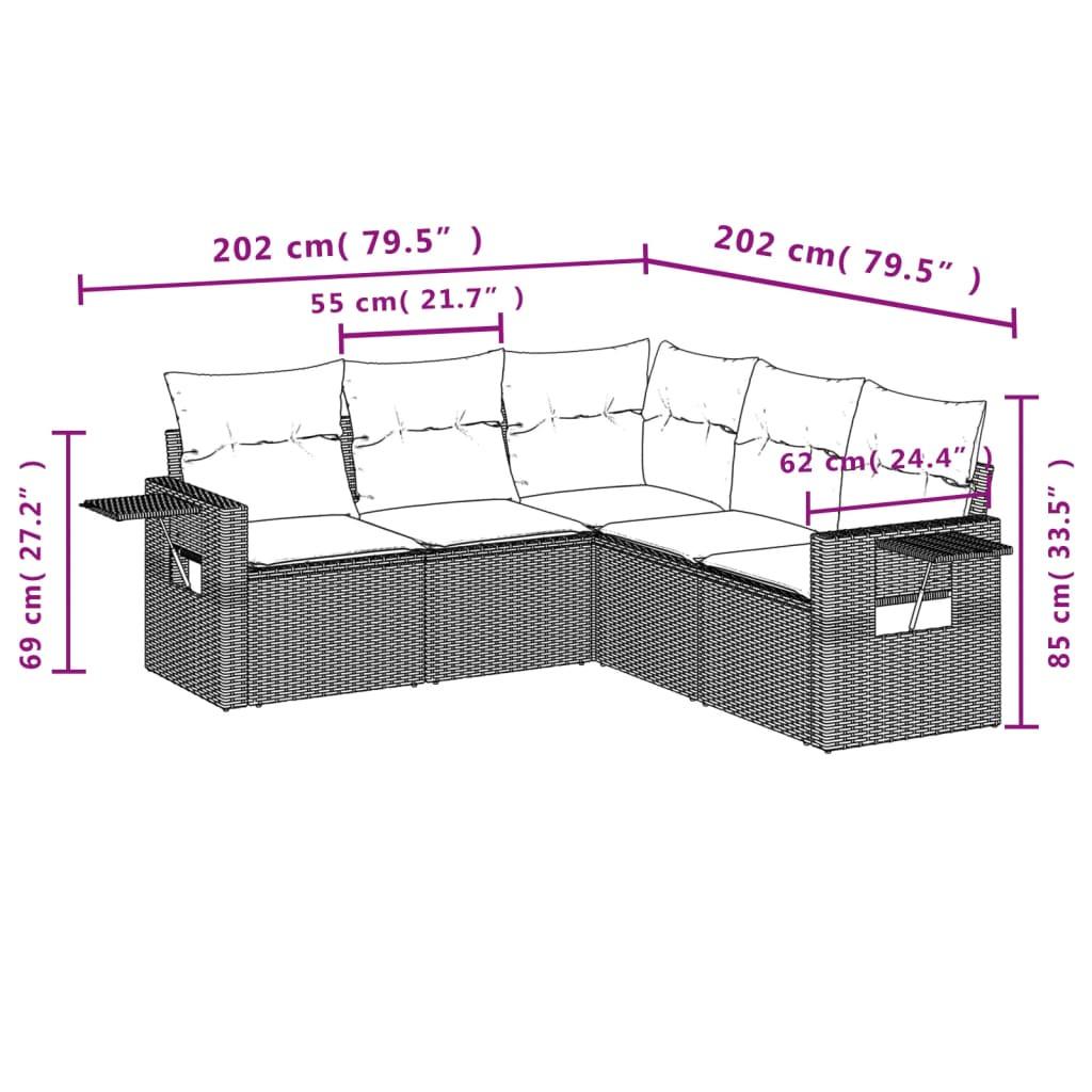 VidaXL Garten sofagarnitur poly-rattan