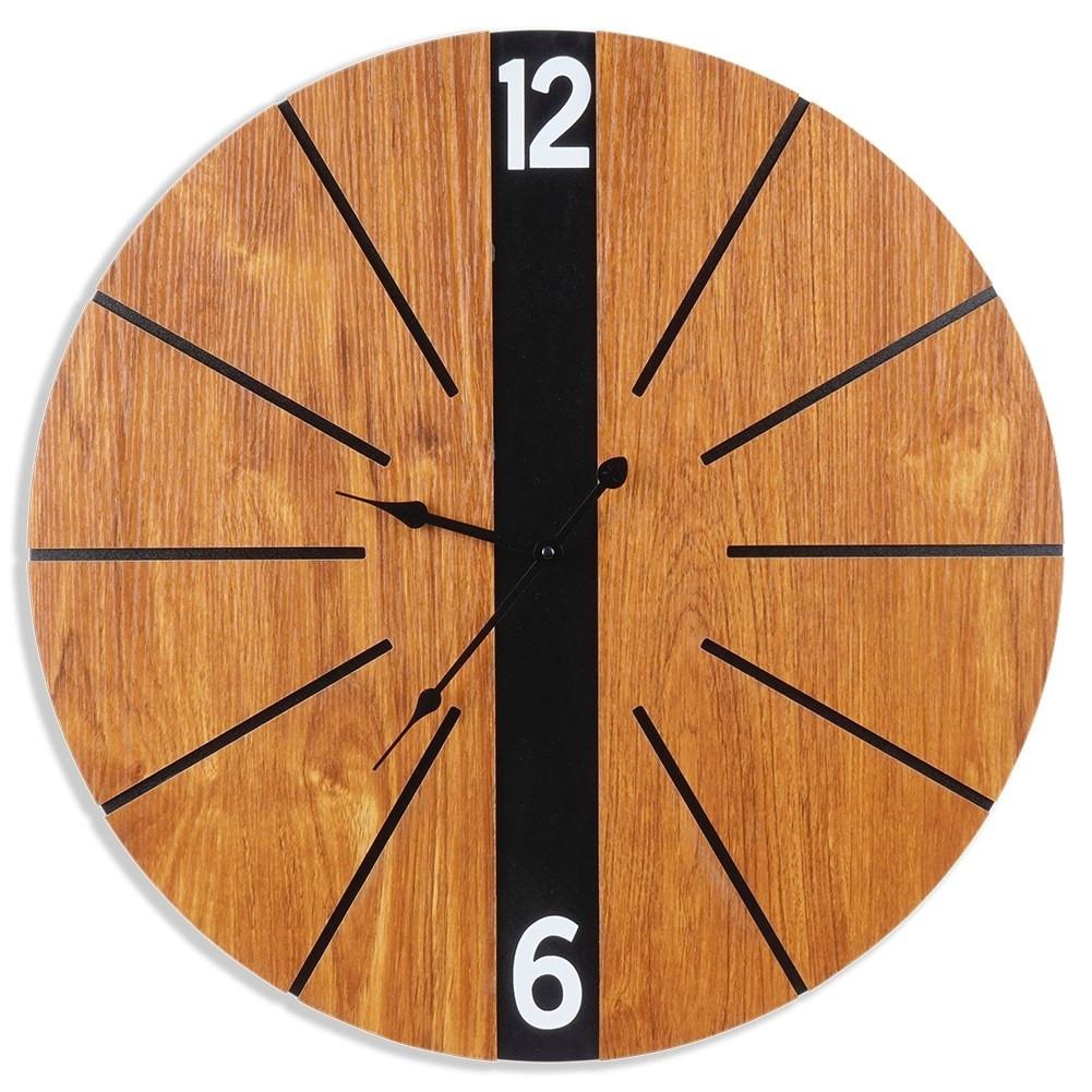 B2X Stilvollee Wanduhr 60 cm aus MDF und Metall