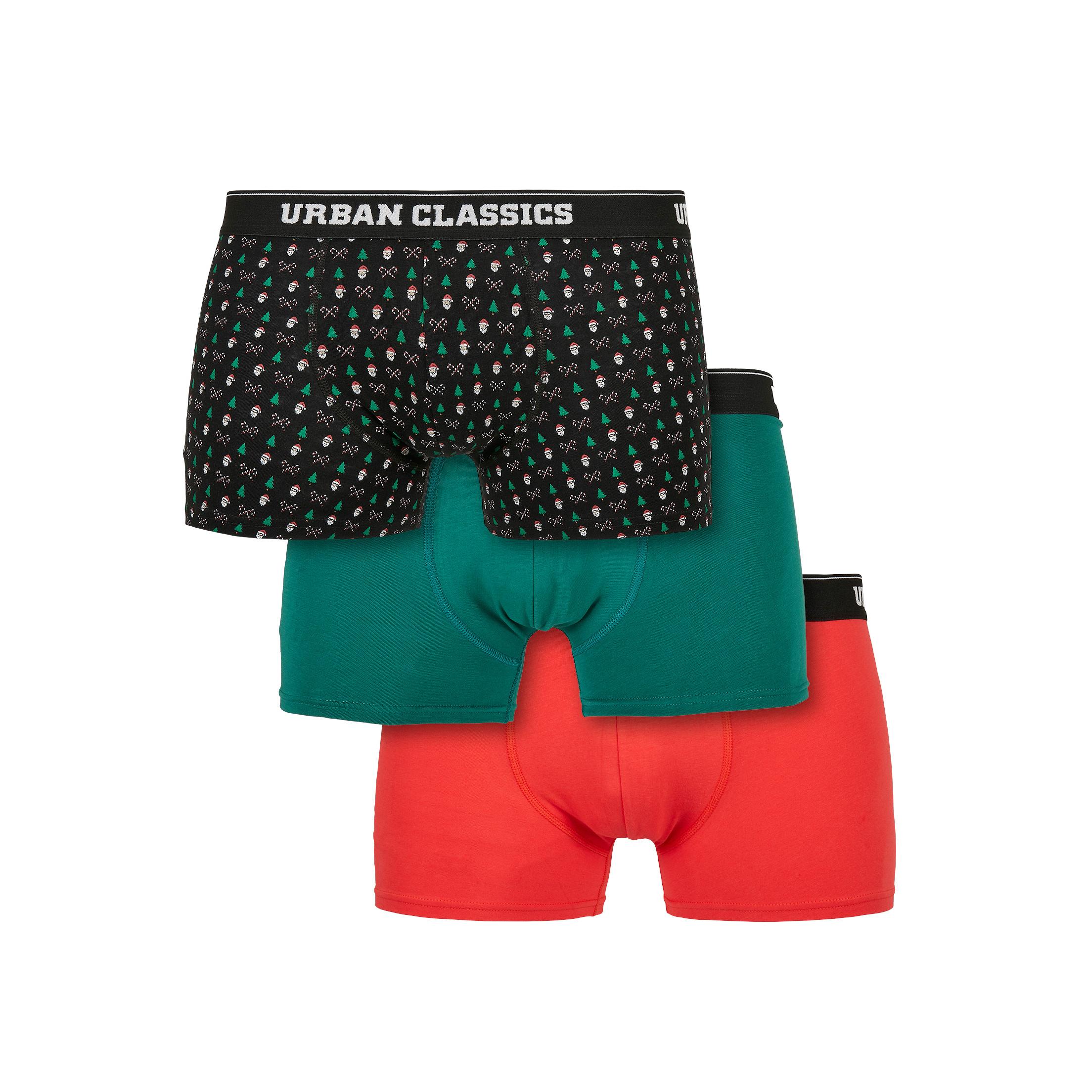 URBAN CLASSICS Satz von 3 Boxershorts organic x-mas (GT)