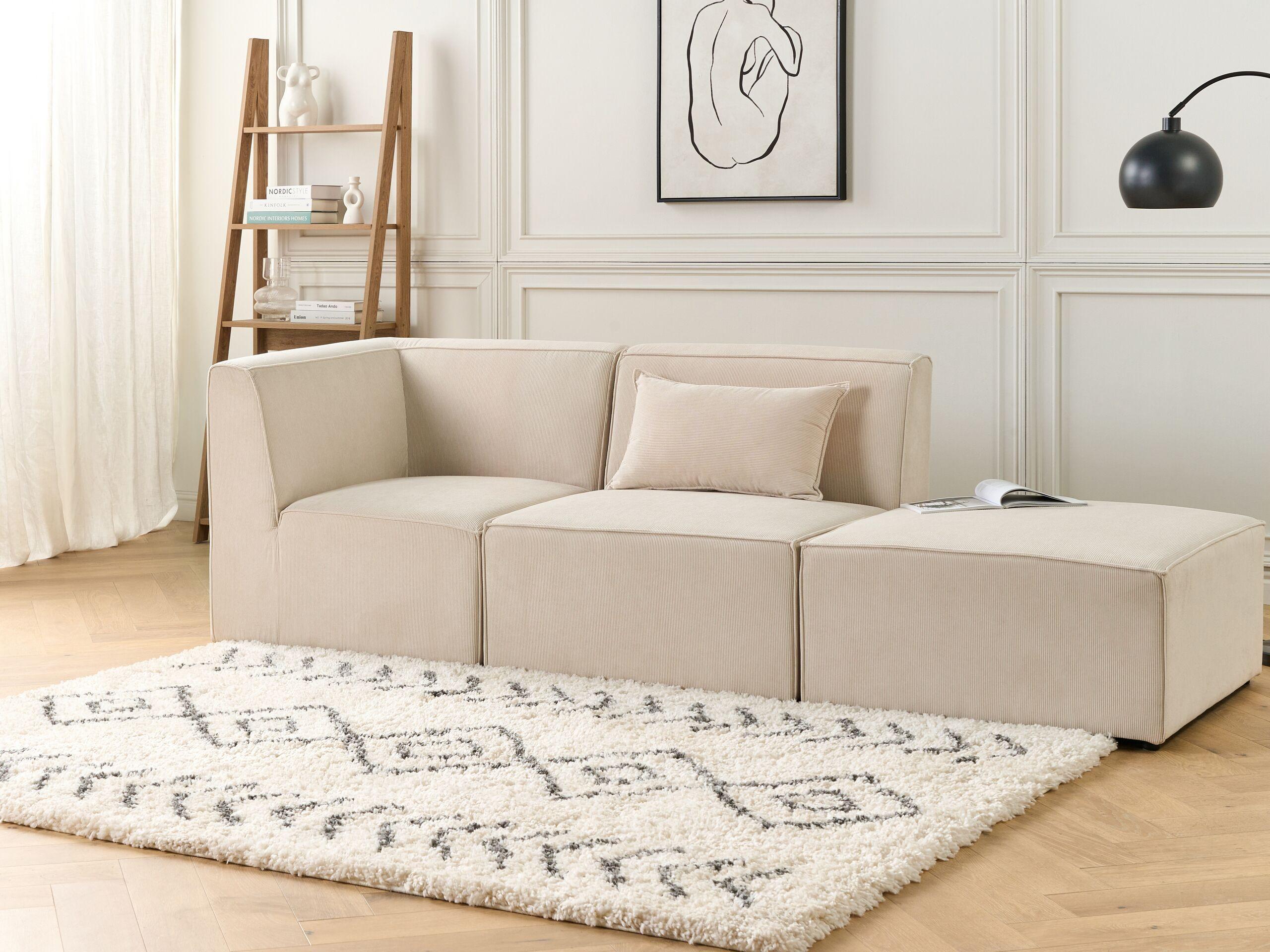 Beliani Eckmodul aus Cord Modern LEMVIG