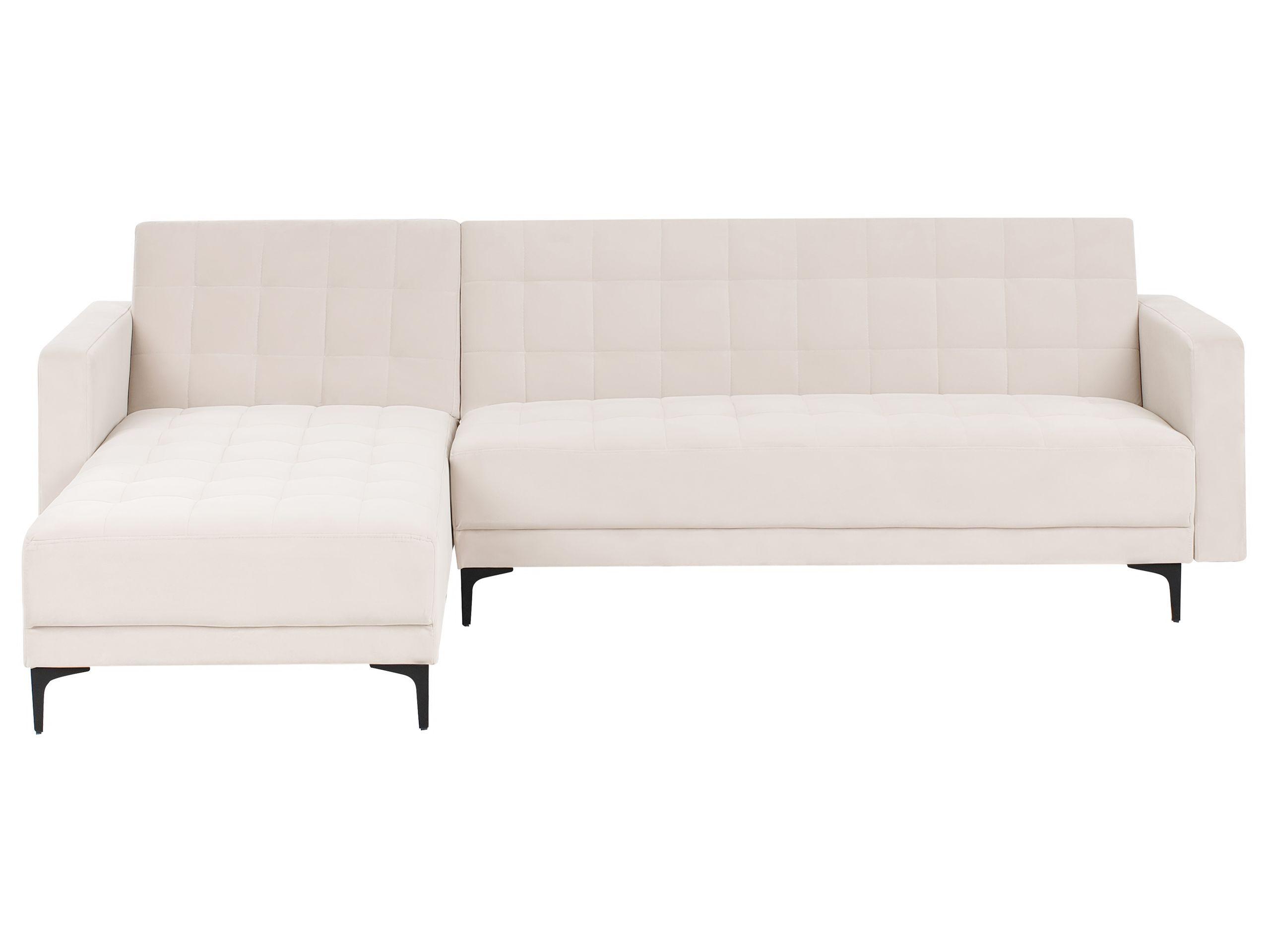 Beliani Rechtsseitiges Ecksofa aus Samtstoff Modern ABERDEEN