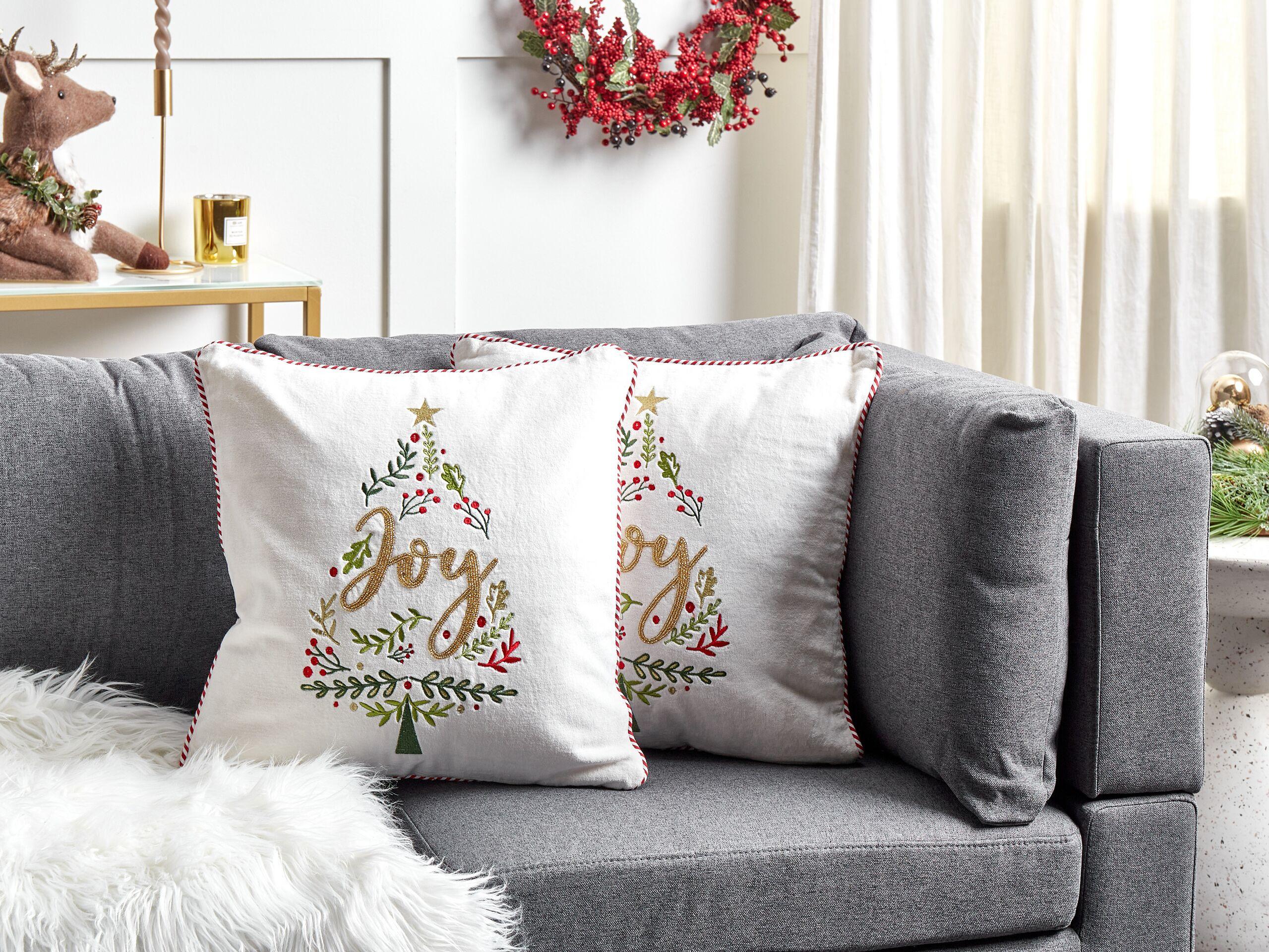 Beliani Dekokissen 2er Set aus Samtstoff Modern ECHEVERIA