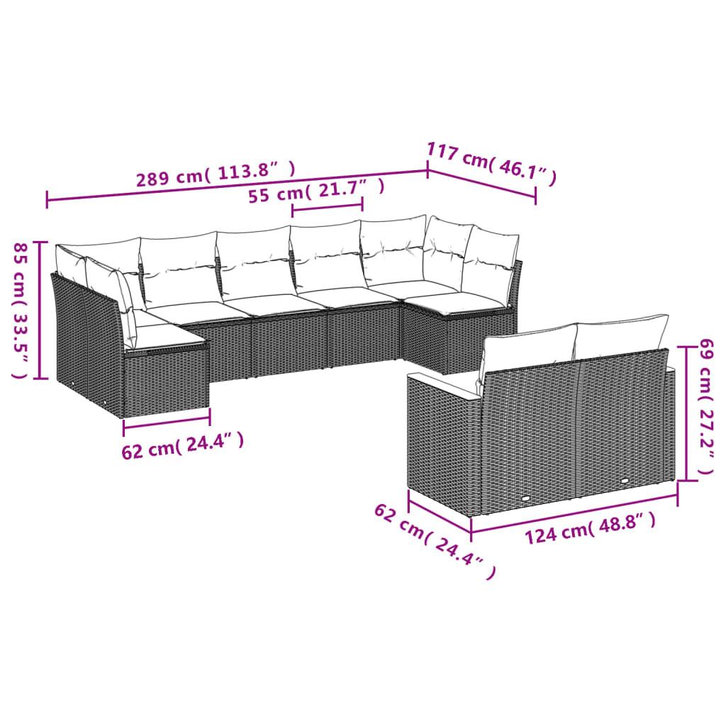 VidaXL Garten sofagarnitur poly-rattan