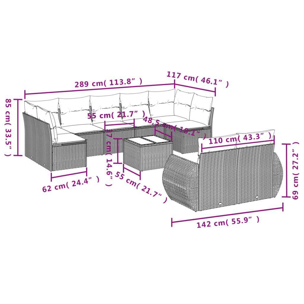 VidaXL Garten sofagarnitur poly-rattan