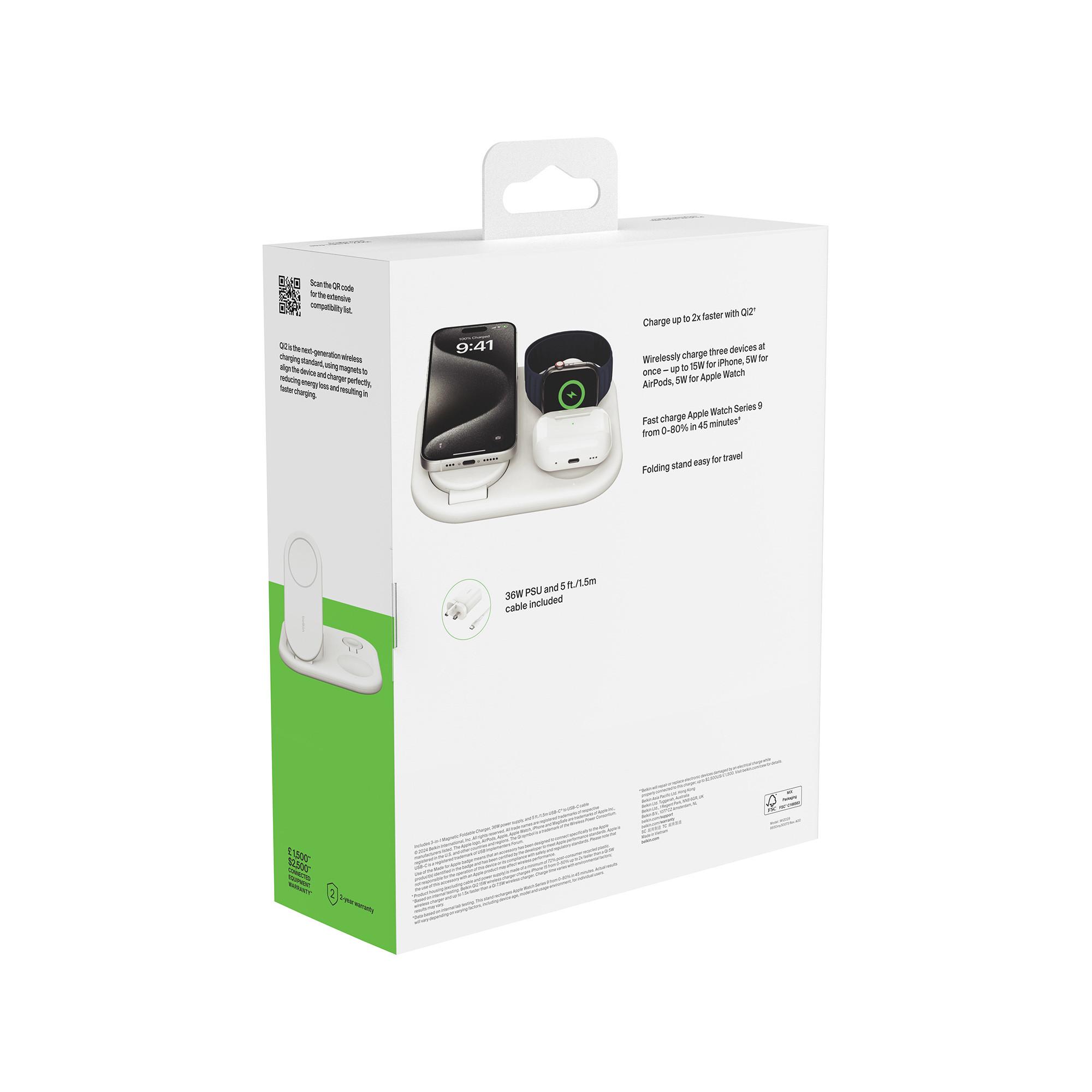 belkin Foldable Wireless Charging Pad Stromadapter USB-C