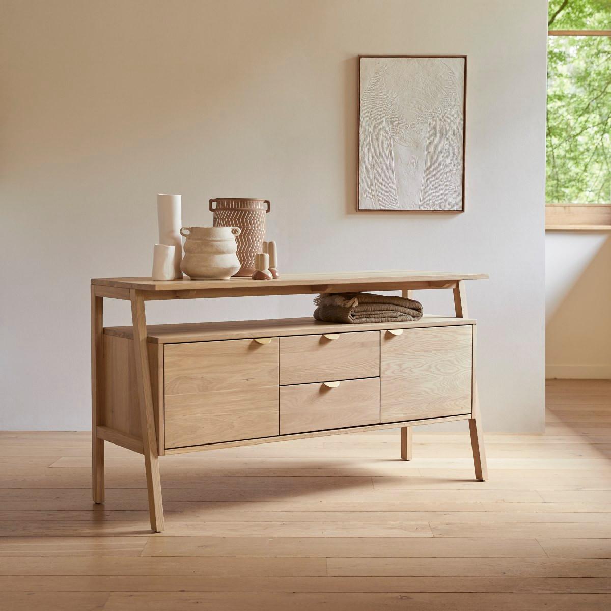 Tikamoon Buffet aus massivem Eichenholz 140 cm Pola