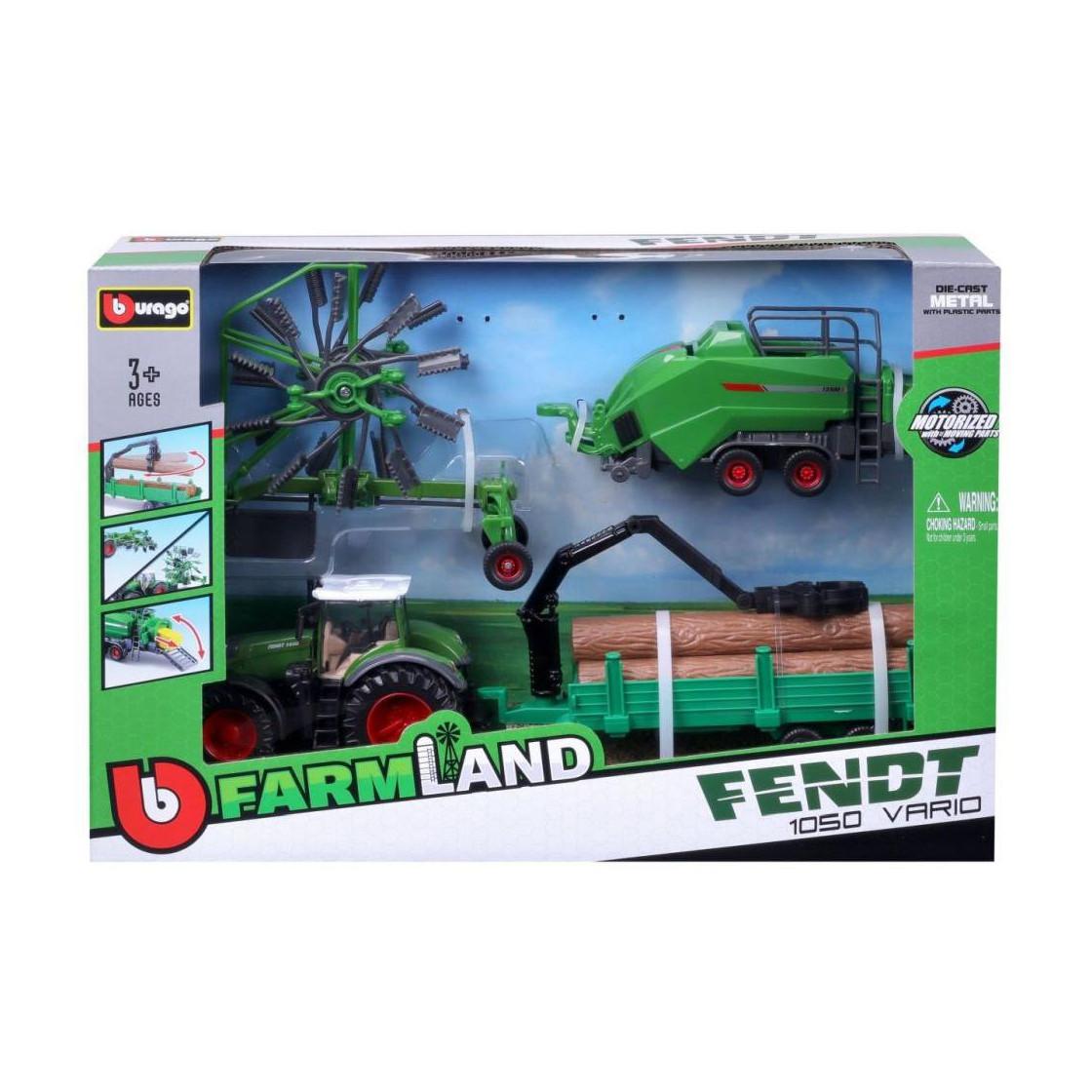 bburago Farmland Traktoren Set Fendt 1050 Vario mit Schwungrad