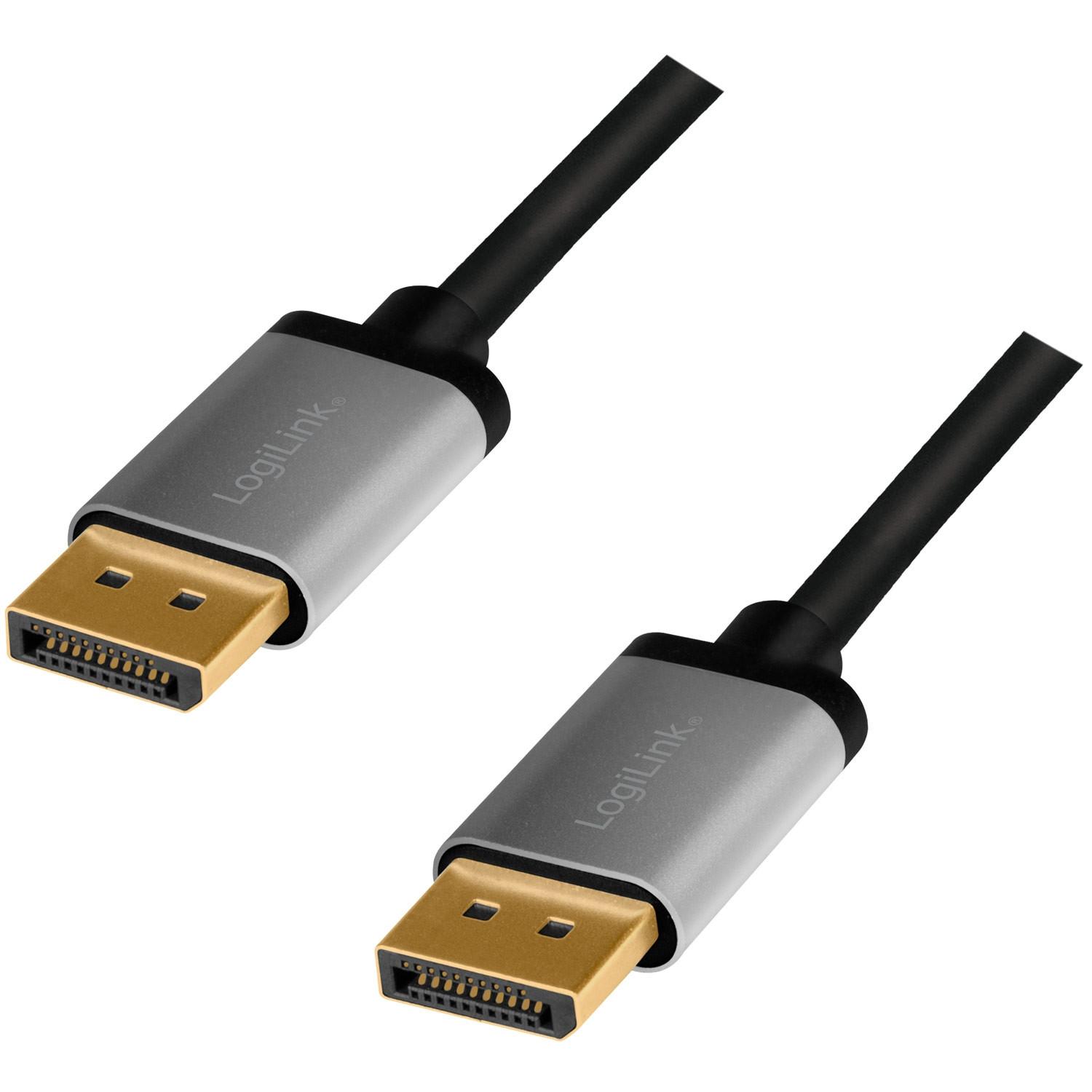 LogiLink DisplayPort-Kabel 4K/60Hz Aluminium 1m