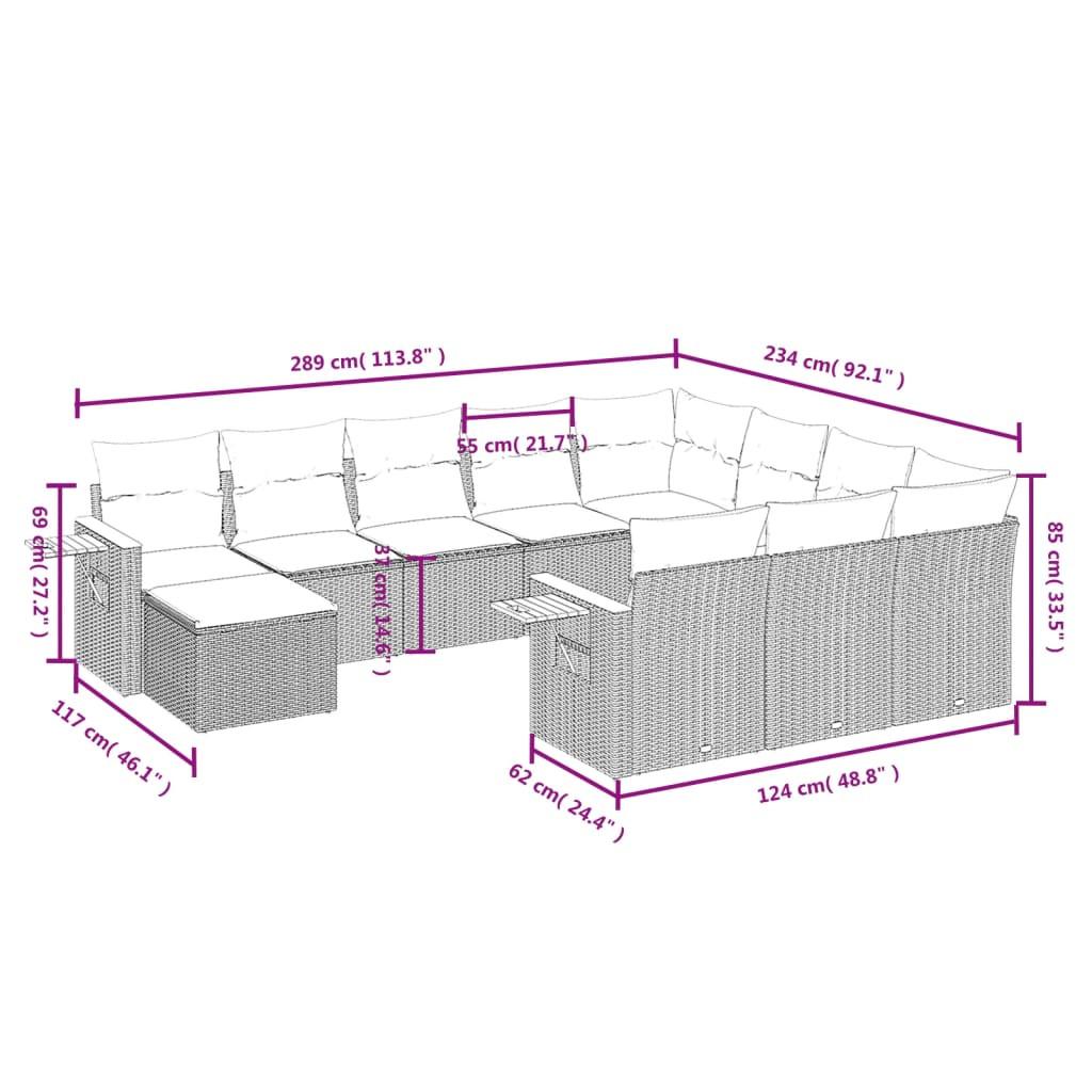 VidaXL Garten sofagarnitur poly-rattan