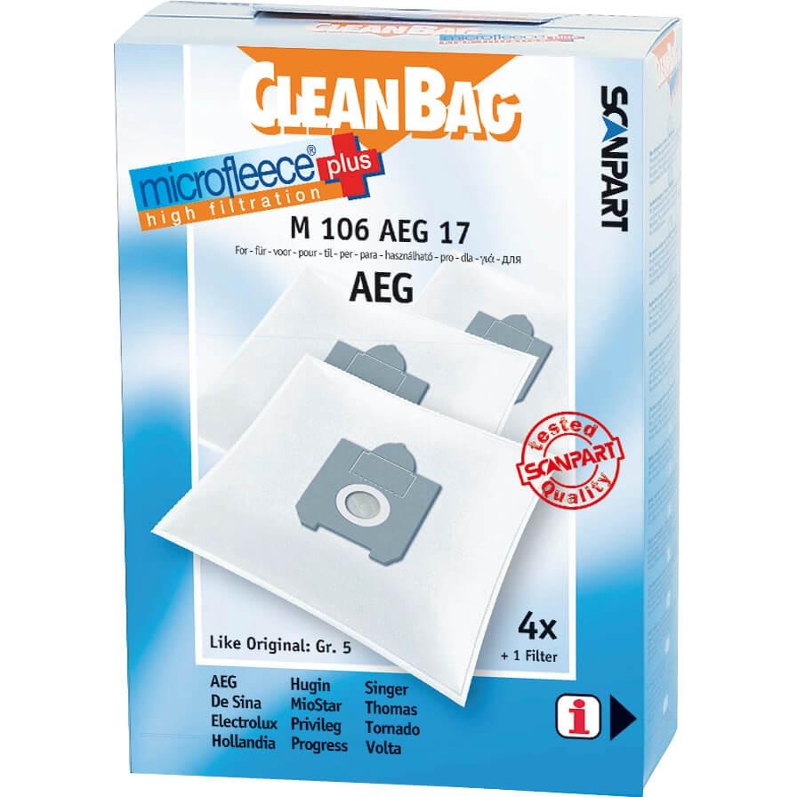 CleanBag CLEANBAG Microfleece+ Staubbeutel AEG Gr.5 4+1