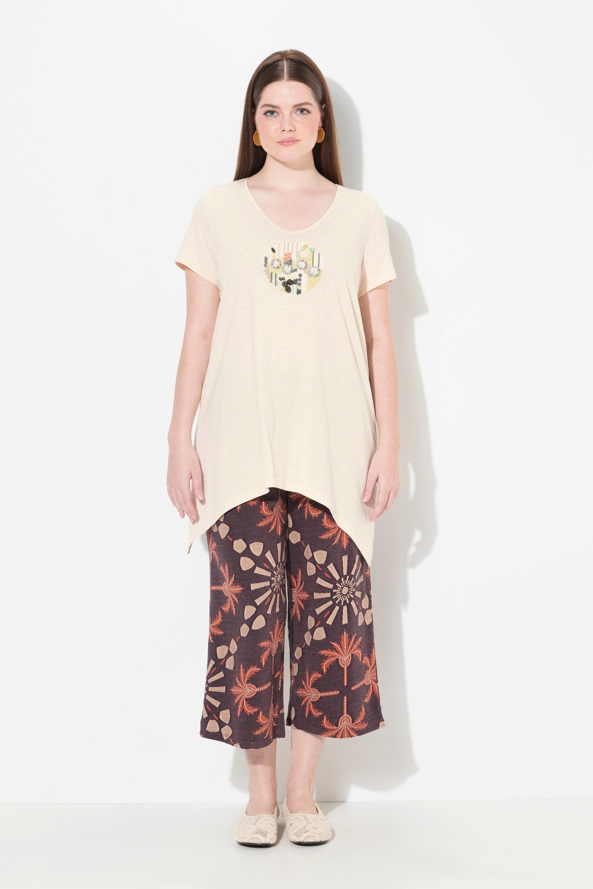 Ulla Popken A-Linie V-Ausschnitt Halbarm T-Shirt