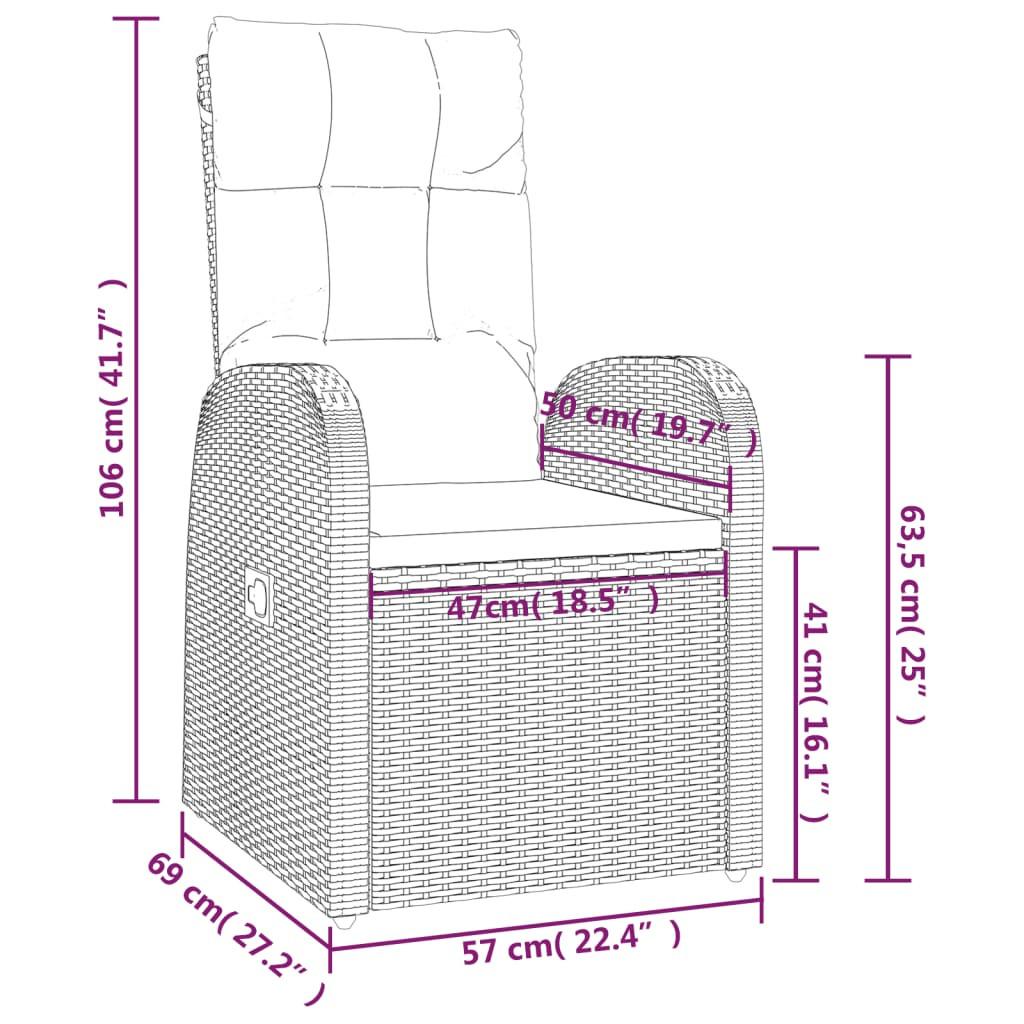 VidaXL Garten-liegestuhl poly-rattan