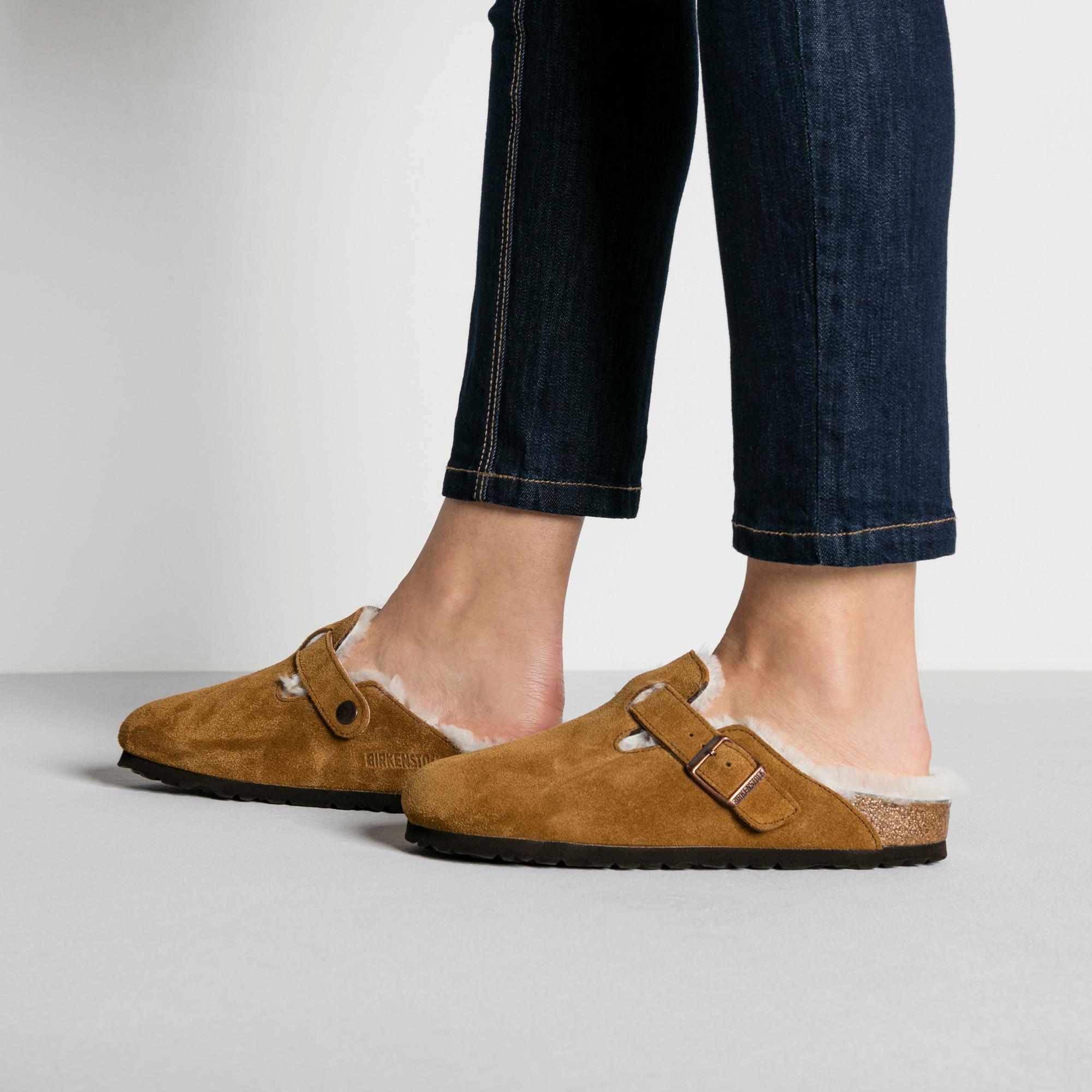 BIRKENSTOCK BOSTON SHEARLING Clogs Boston Suede Leather Etroit