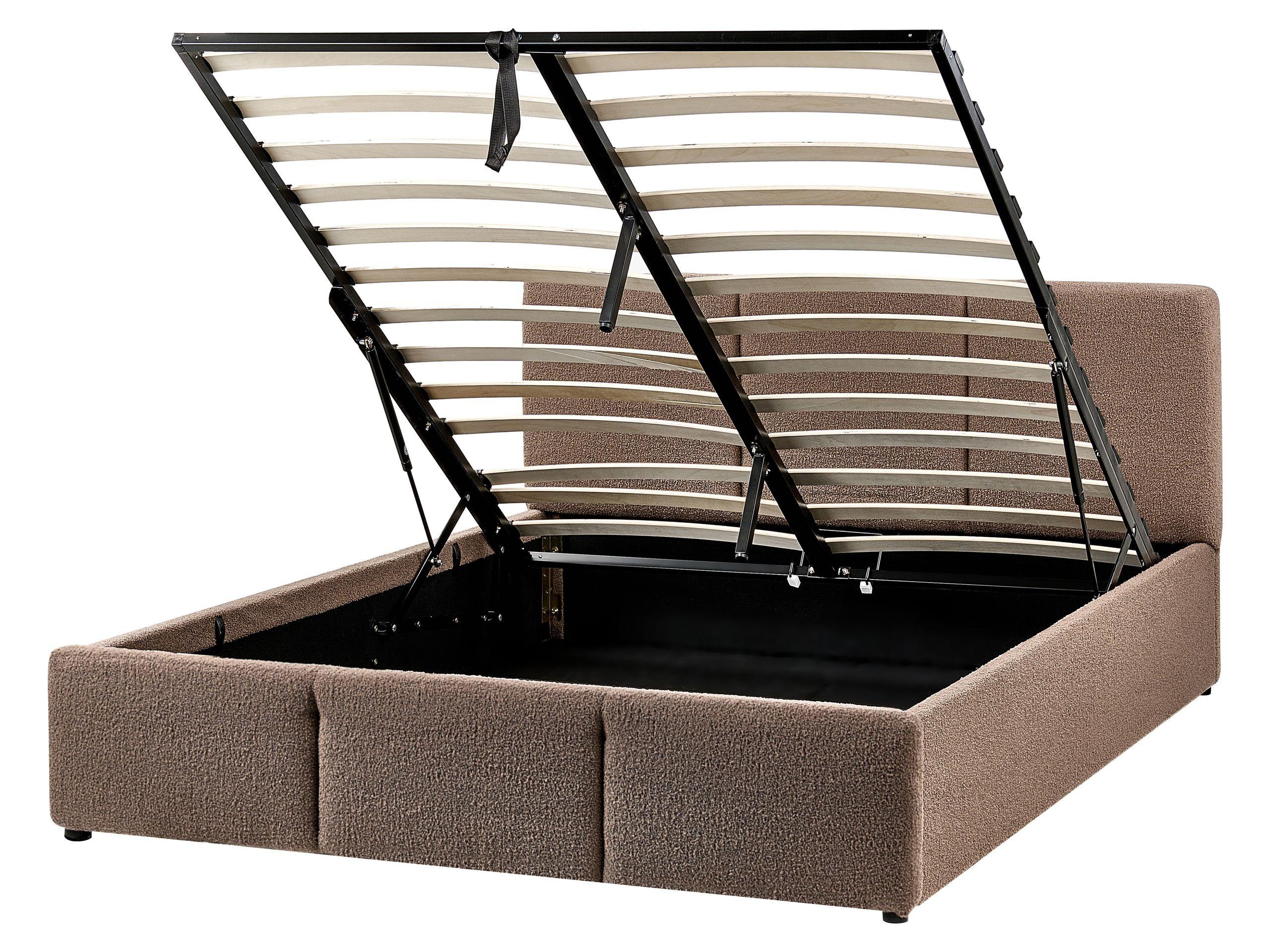 Beliani Bett mit Stauraum aus Bouclé Modern BOUSSE
