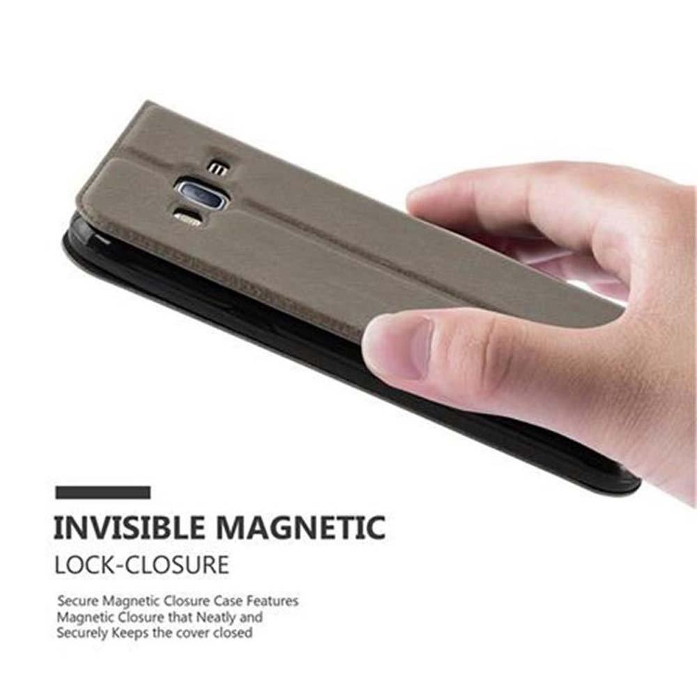 Cadorabo Hülle für Samsung Galaxy J3 2016 Magnetverschluss, 2 Sichtfenstern