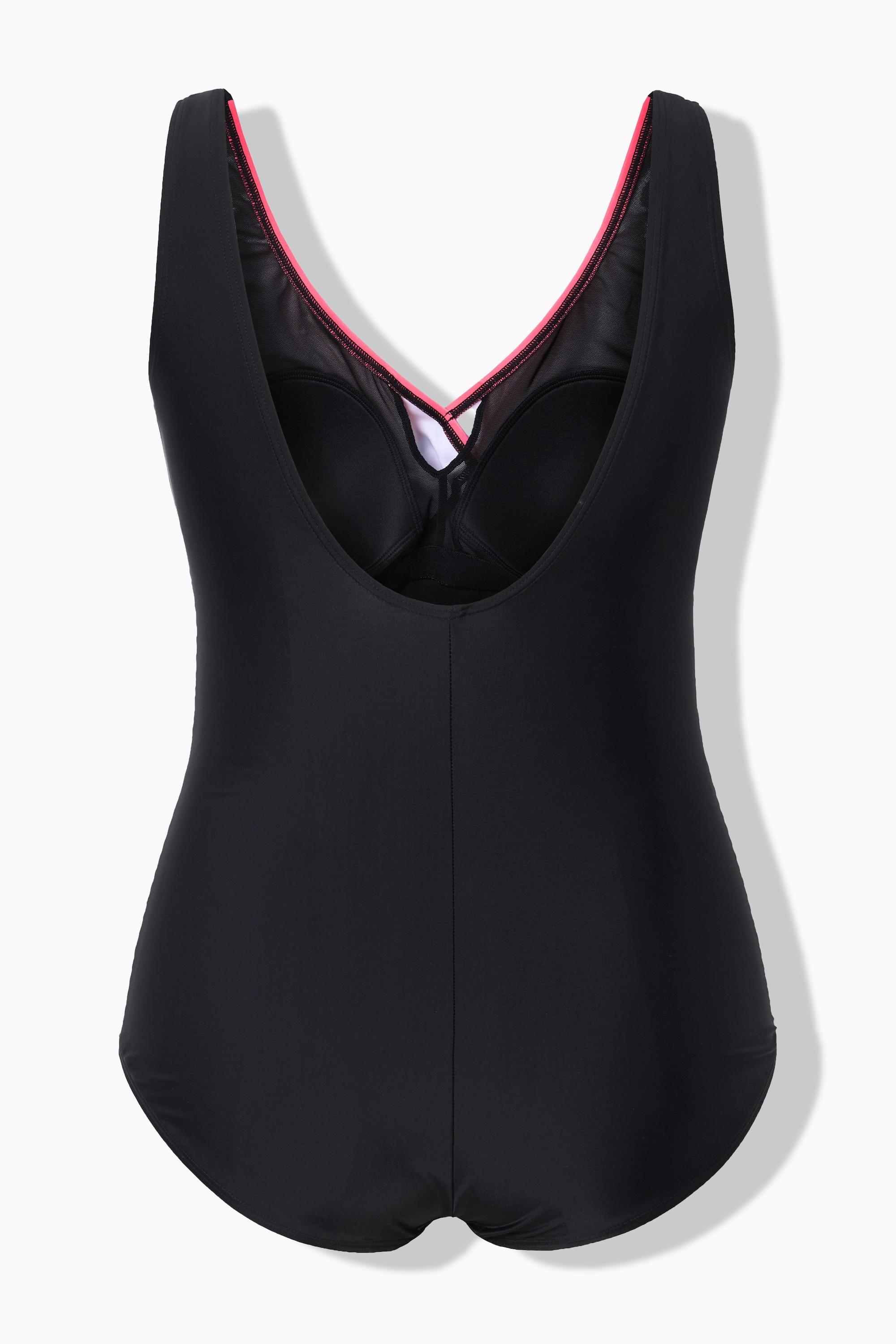 Ulla Popken Badeanzug, Farbverlauf, drapiert, Softschalen, recycelt