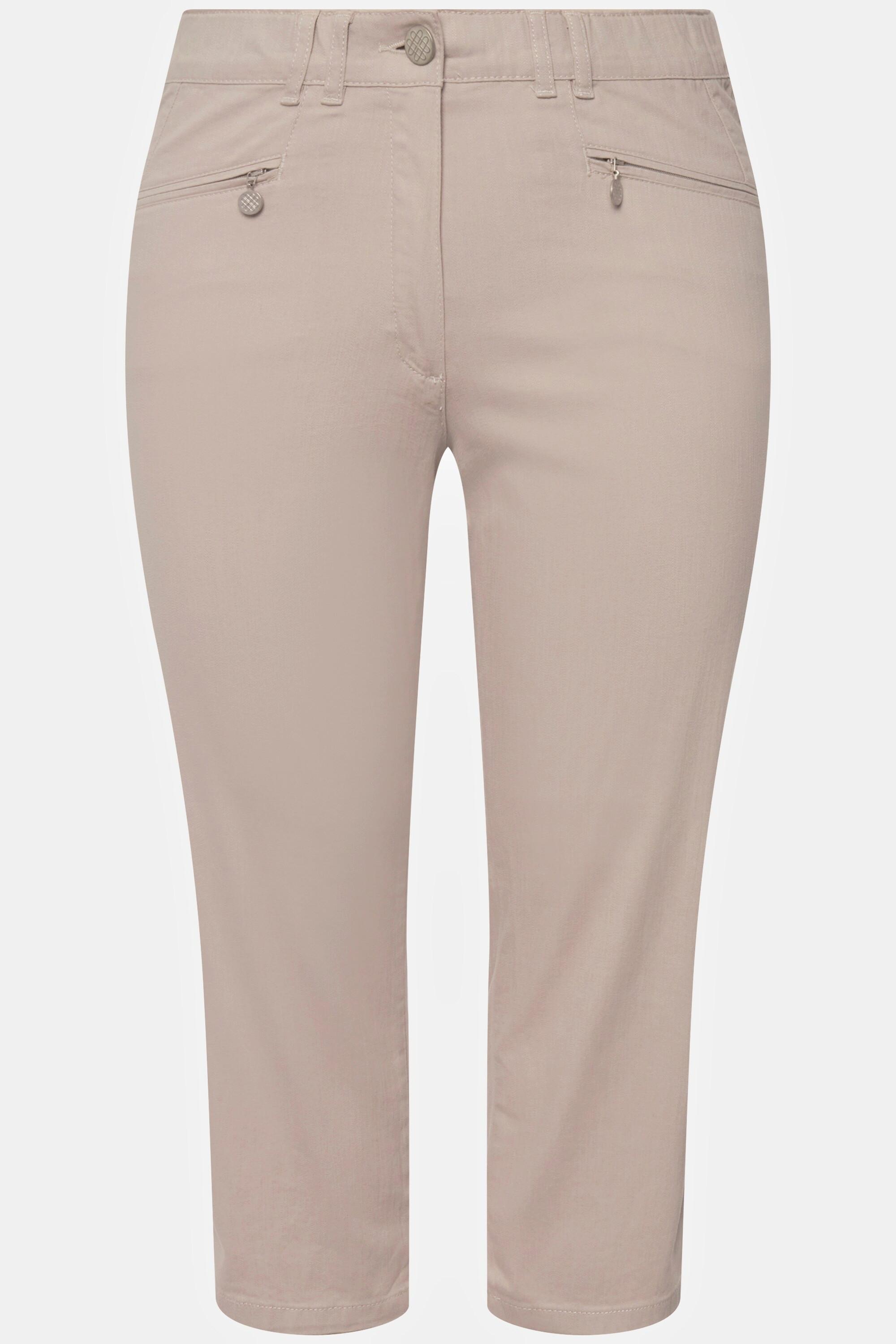 Ulla Popken Hose Mony wadenlang Zipptaschen Stretch