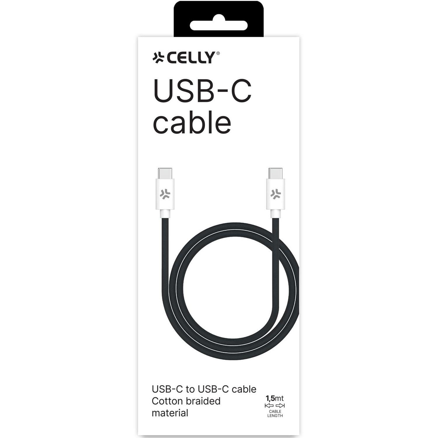 Celly USB-C - USB-C-Kabel 60 W 1,5 m Schwarz