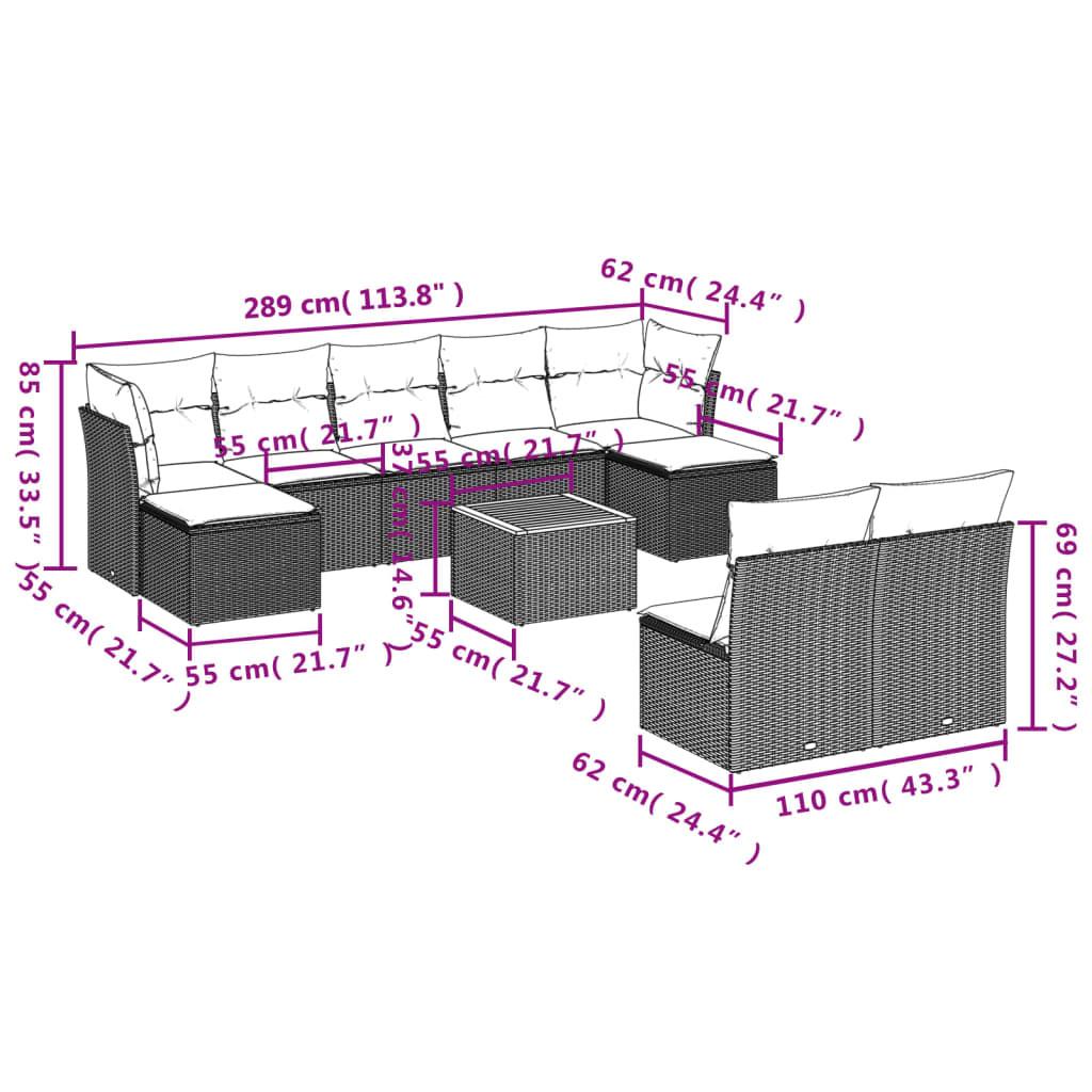 VidaXL Garten sofagarnitur poly-rattan