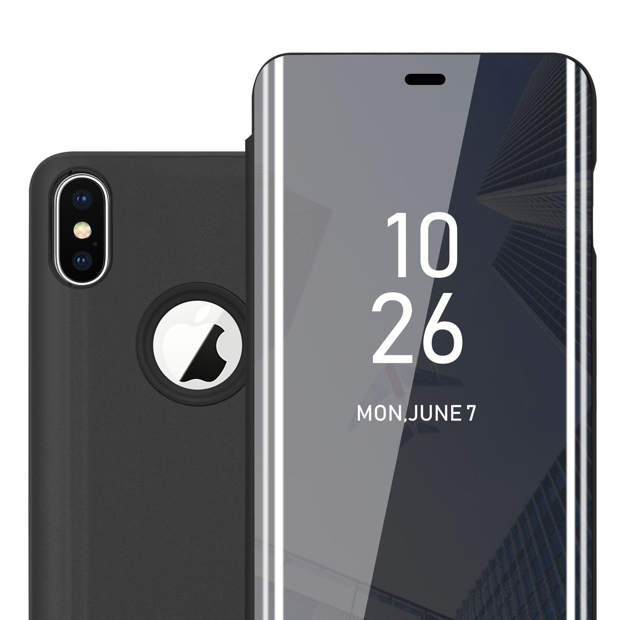 Cadorabo Hülle für Apple iPhone XS MAX Spiegel Standfunktion 360 Grad Schutz