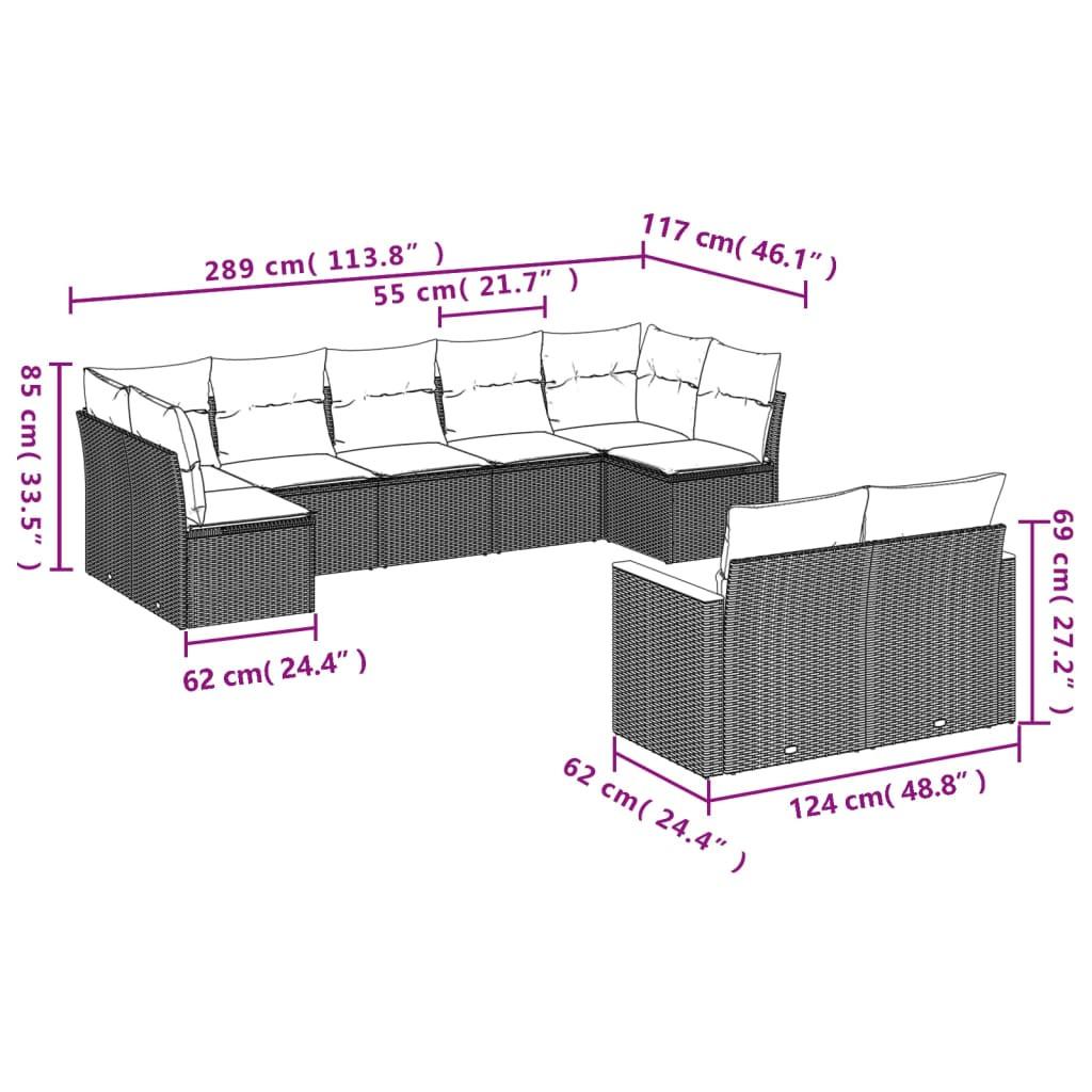 VidaXL Garten sofagarnitur poly-rattan