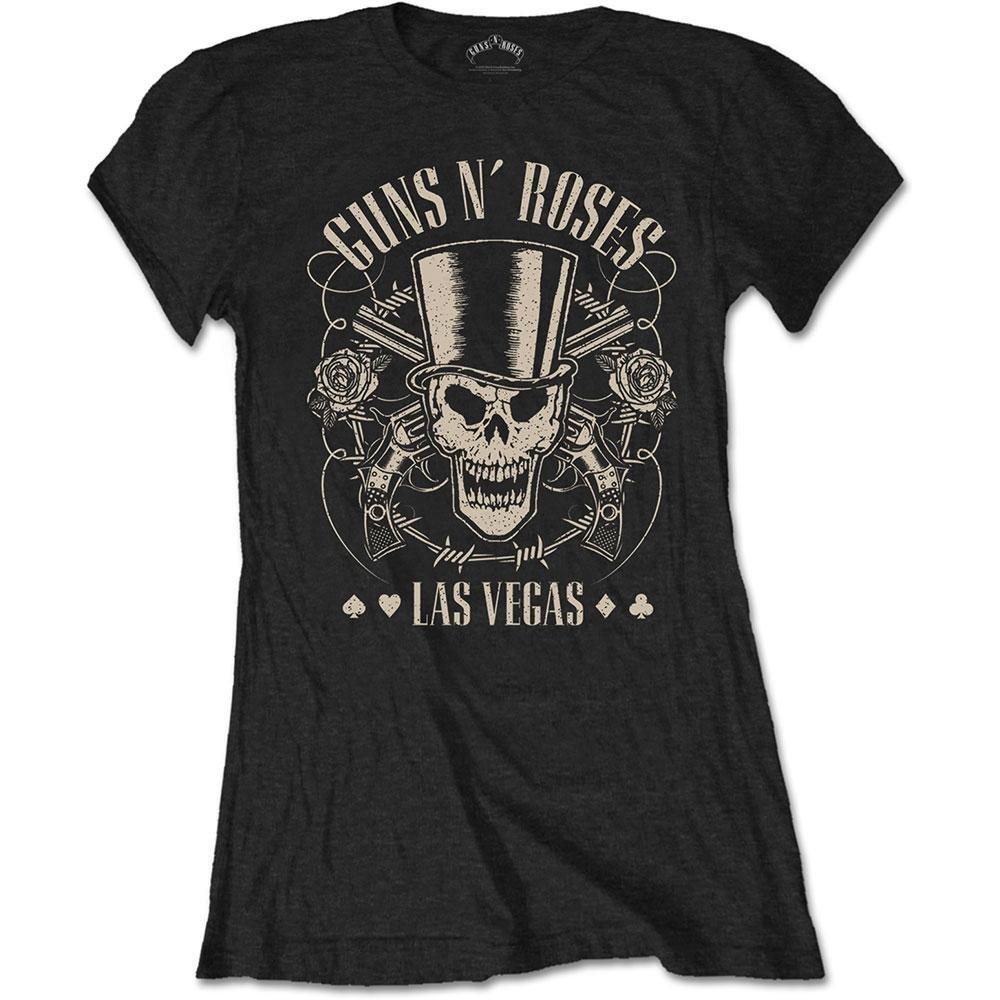 Guns N Roses Top Hat Skull and Pistols Las Vegas T-Shirt