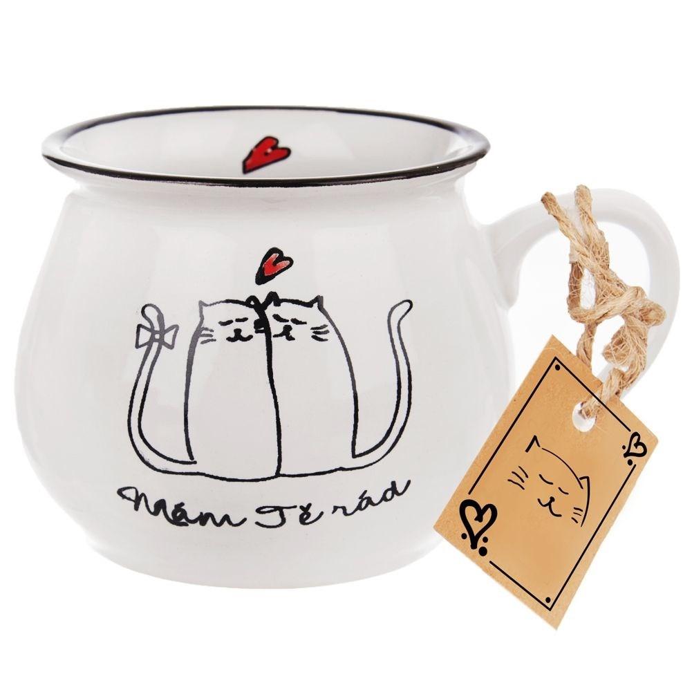 Orion Tasse mit Katzenmotiv aus Keramik, 300 ml, Farbe