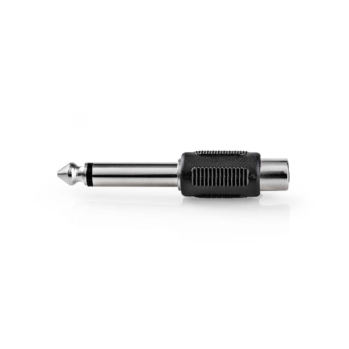 Nedis Mono Audio Adapter | 6,35 mm Hane | RCA Hona | Nickel Platerad | Rak | ABS | Svart | 1 st. | Schloss